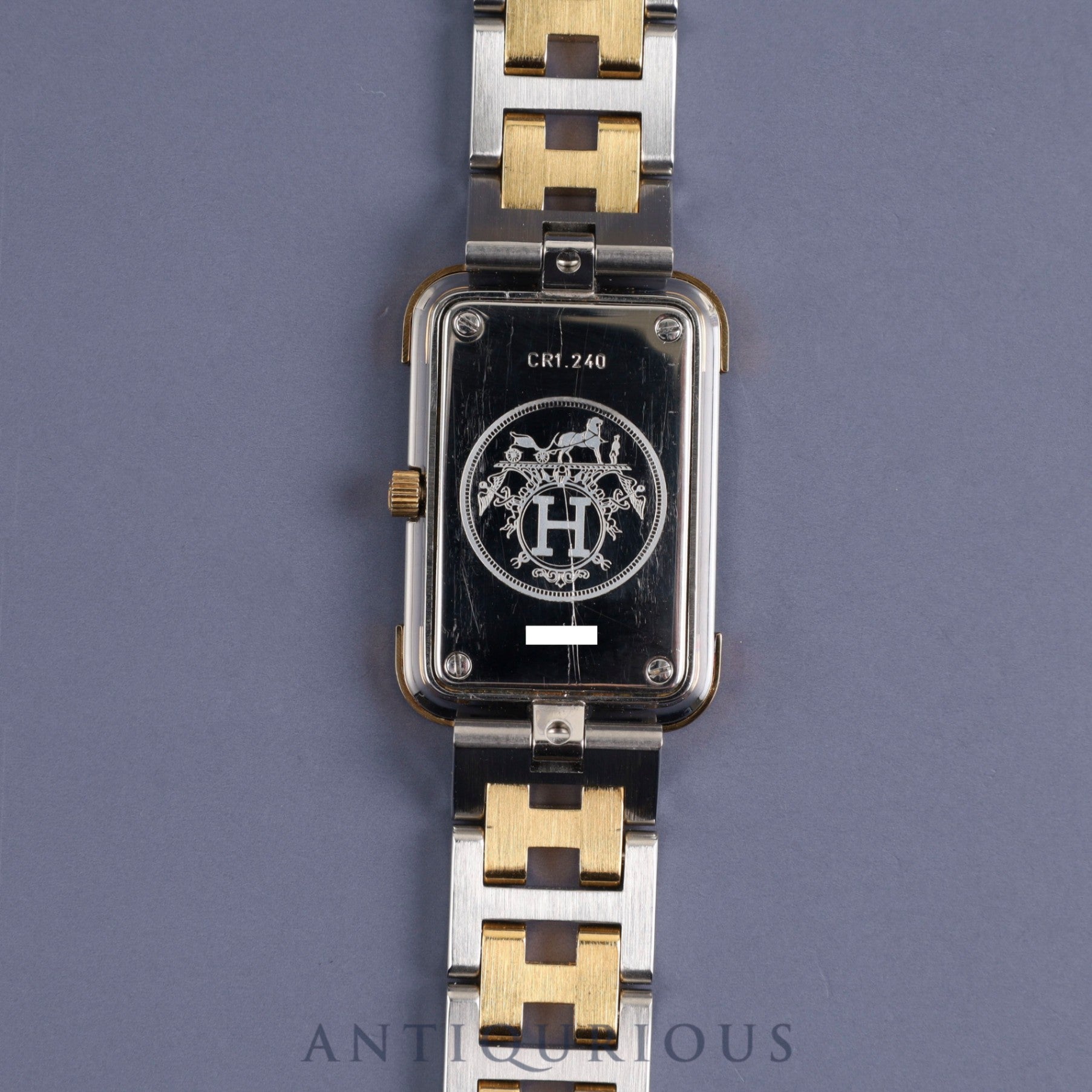 Hermes Cloajour CR1.240 Quartz Cal.976.001 SS / GP Gold Dial Box Warranty (no description) Overhauled