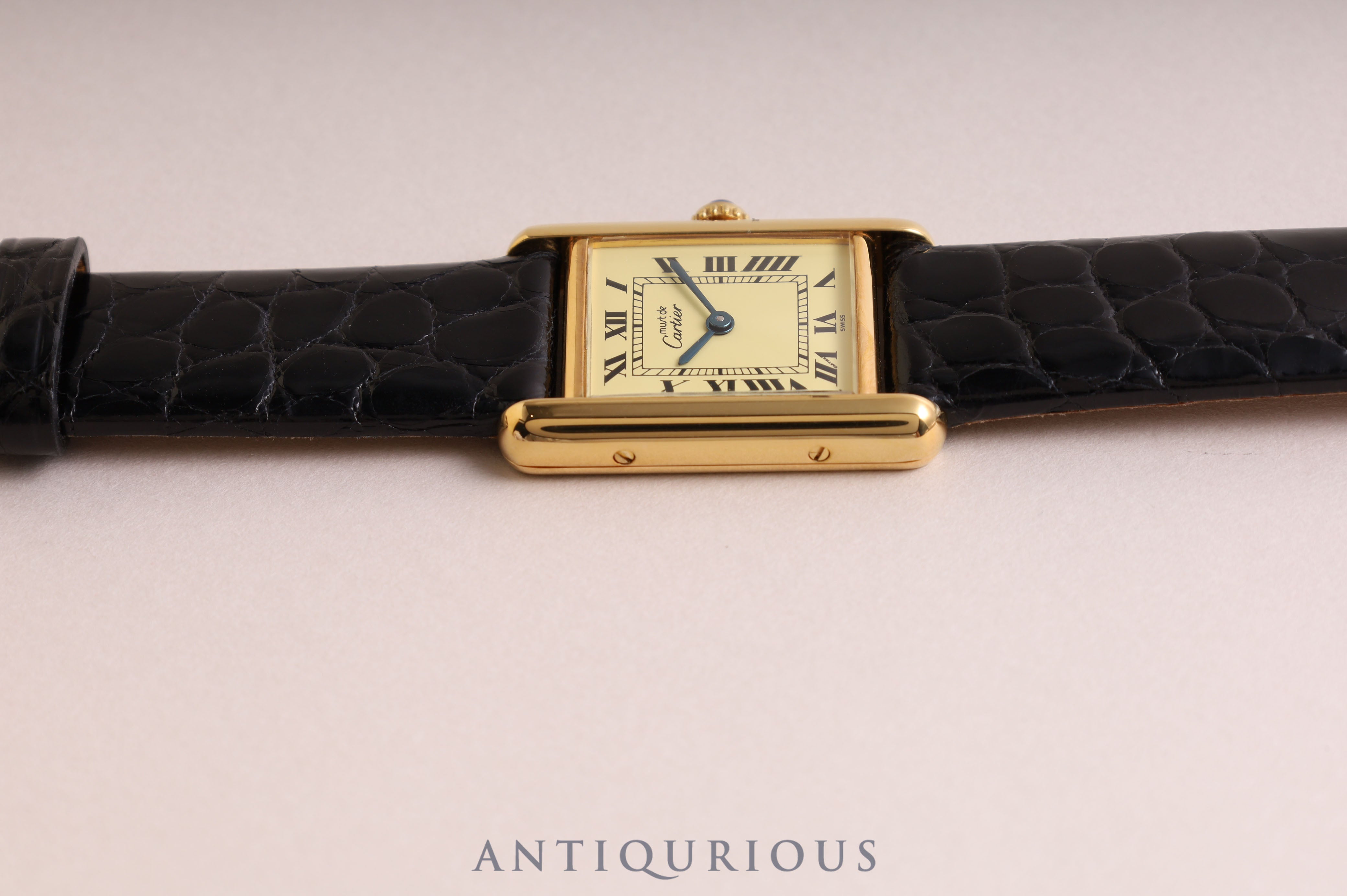 Cartier Must Tank SM QZ Ivory Roman Dial