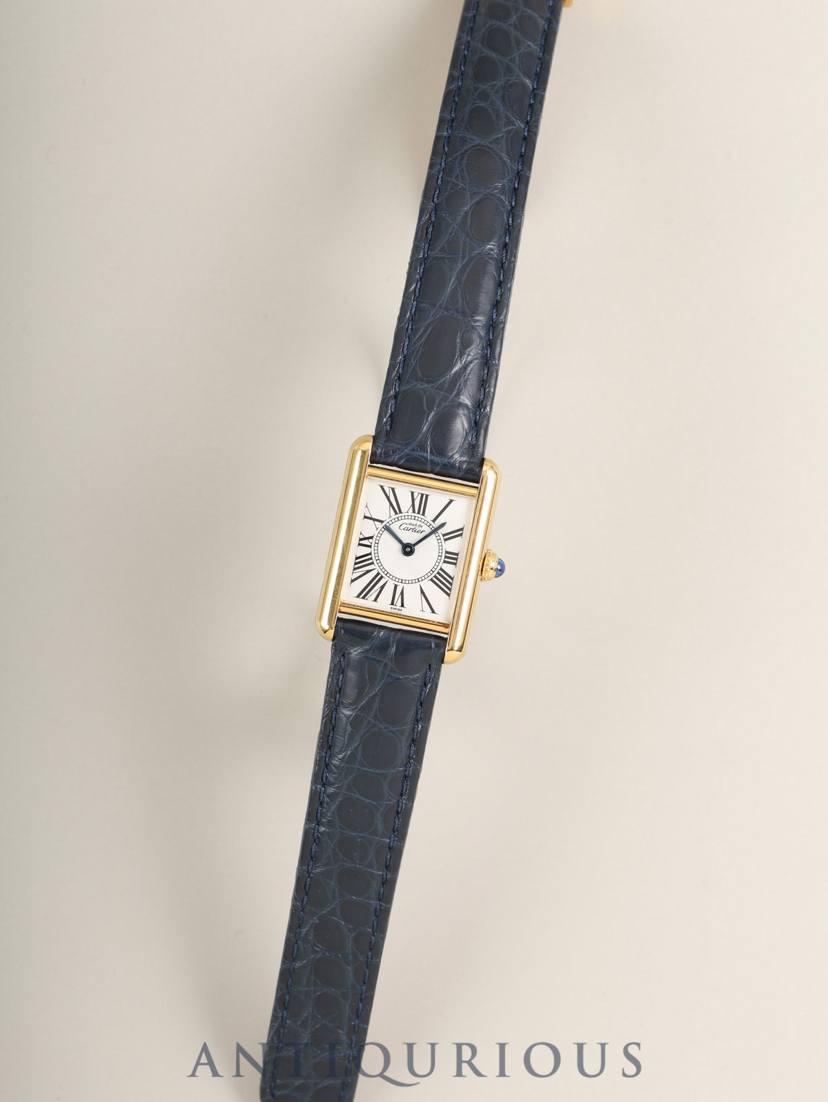 Cartier Must Tank SM 5057001 Quartz Cal.057 SV925 Leather Genuine Deployant Buckle (GP) Opaline Dial (SWISS marking) Warranty (1995) Overhauled