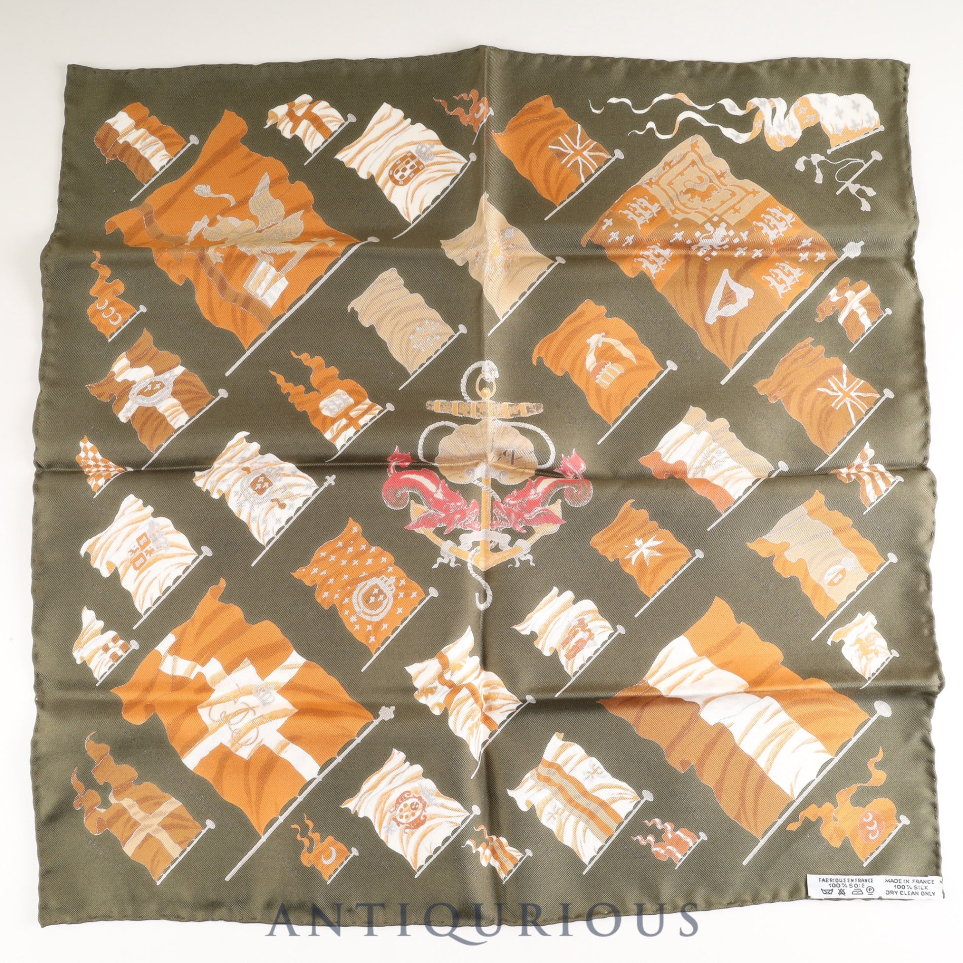 Hermes Scarf Carre 45 PAVOIS Ship's Flag SILK 100% Box