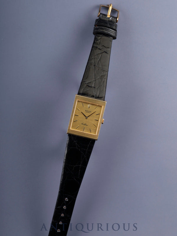 ロレックス チェリーニ 4014 手巻き Cal.1600 750YG 革 純正尾錠（GP） シャンパン文字盤 35番台（1972年） オーバーホール済み