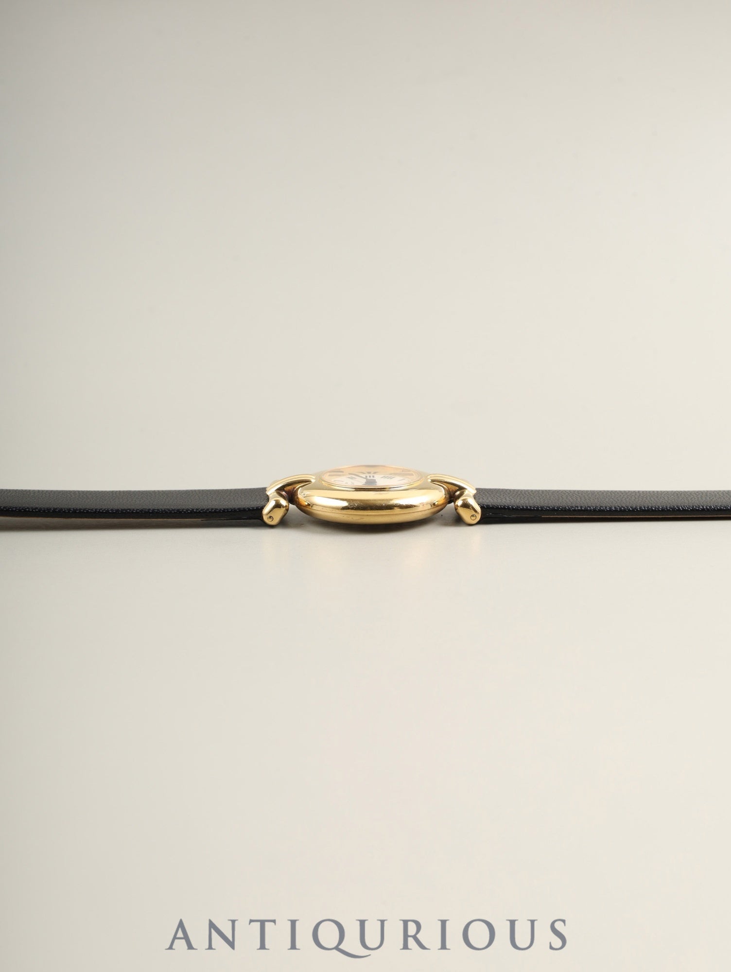 カルティエ マストコリゼ 590002 クォーツ Cal.90 SV925 革 純正ピンバックル（GP） アイボリーローマン文字盤 オーバーホール済み