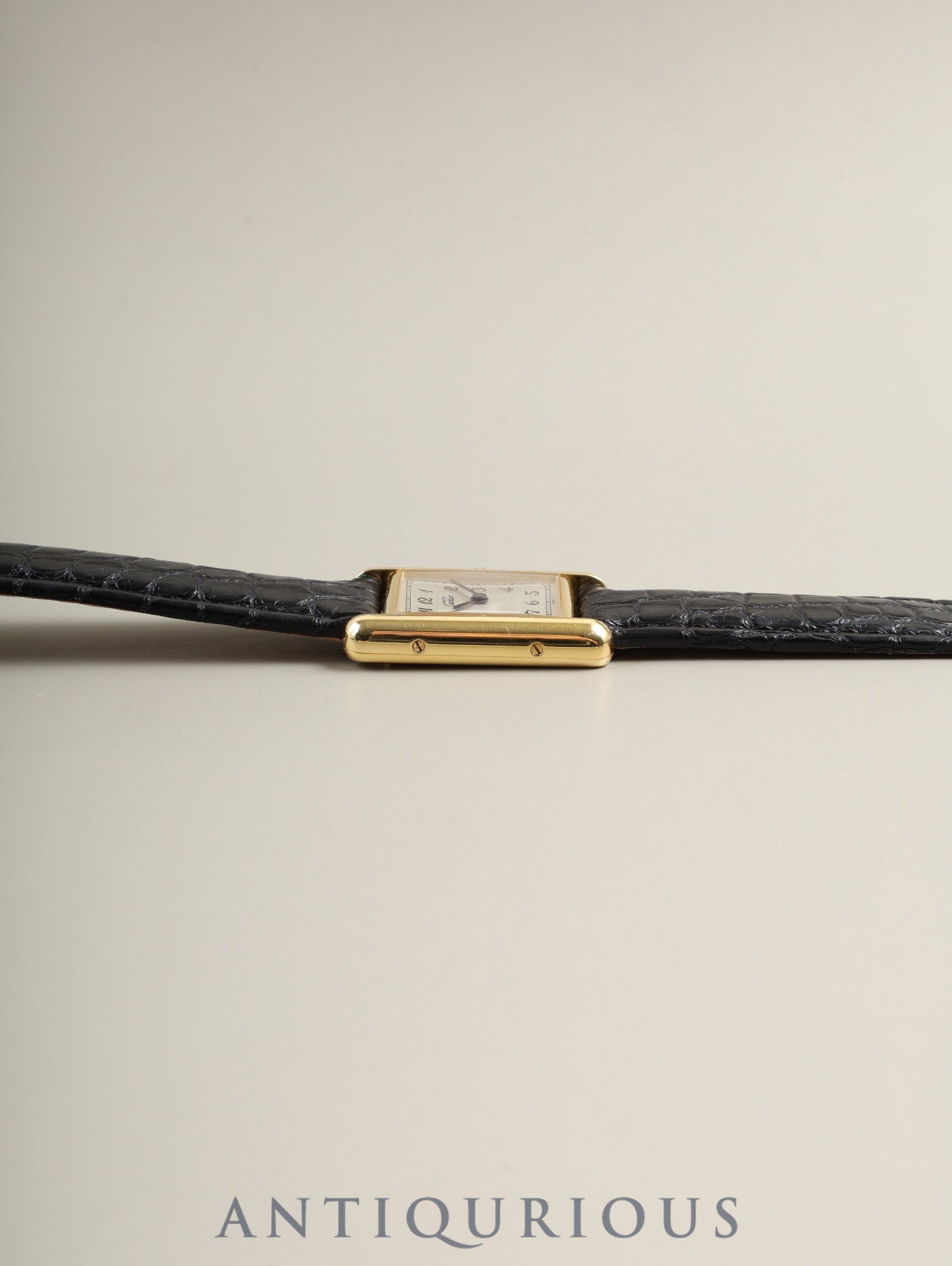 カルティエ マストタンク SM 5057001 クォーツ Cal.057 SV925 革 純正Dバックル（GP）アラビア文字盤（SWISS表記）オーバーホール済み 新品仕上げ済み