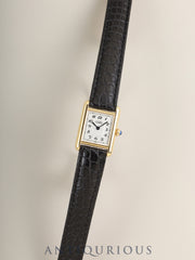 カルティエ マストタンク SM 5057001 クォーツ Cal.057 SV925 革 純正Dバックル（GP）アラビア文字盤（SWISS表記）オーバーホール済み 新品仕上げ済み