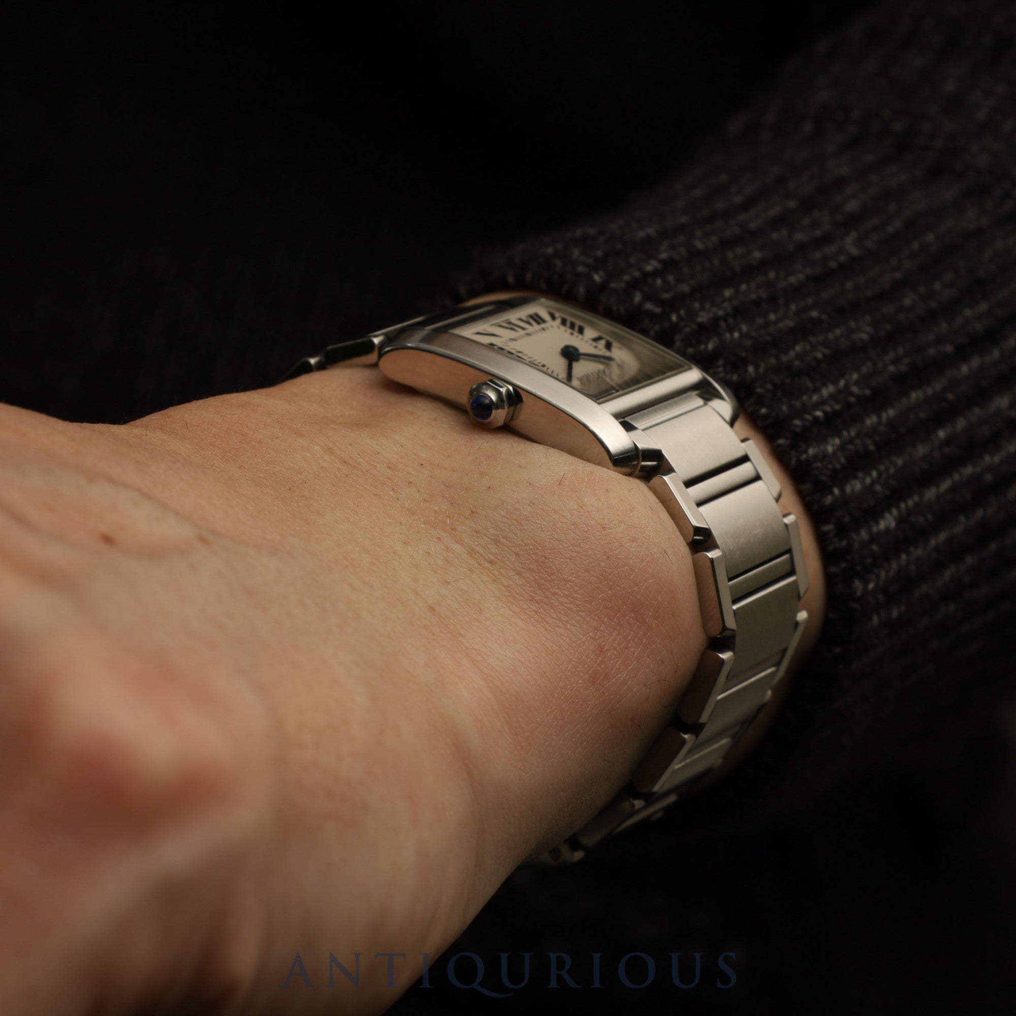 Cartier Tank Française MM W51011Q3/2465 Quartz Caliber 175N Stainless Steel White Roman Dial Box Booklet Warranty (2005) Overhauled