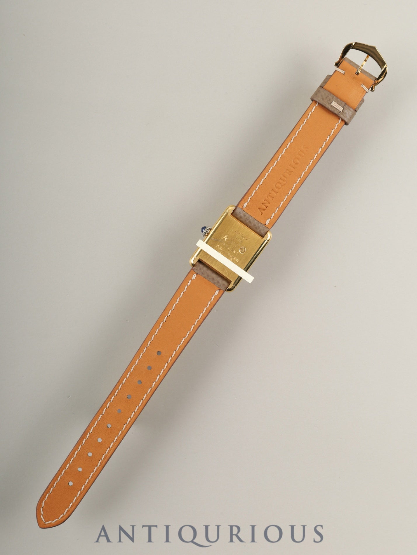 カルティエ マストタンク SM 手巻き Cal.78-1 SV925 革 純正尾錠（GP）アイボリーローマン文字盤 オーバーホール済み