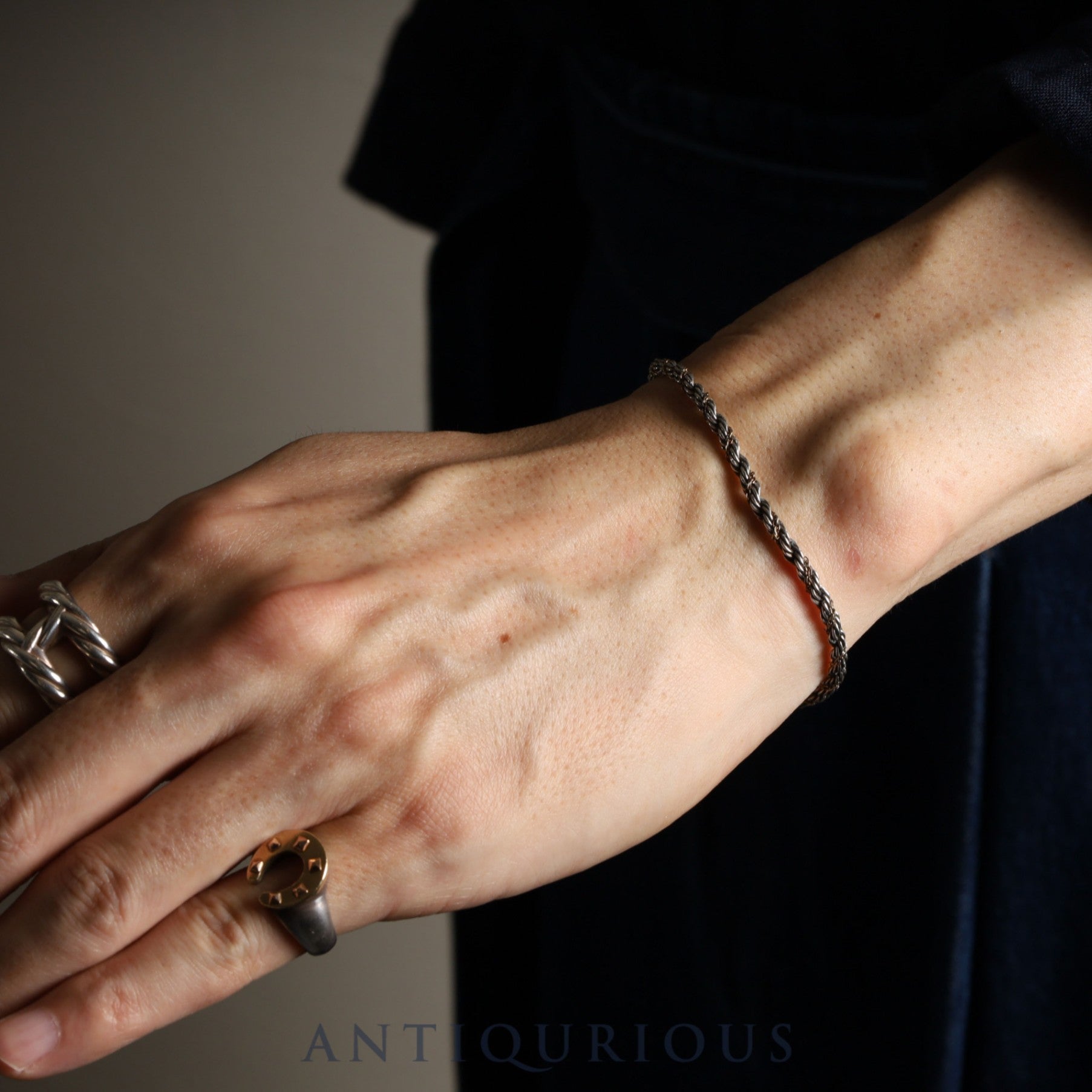 ティファニー ブレスレット ツイストチェーン SV925/750 腕回り約17.5