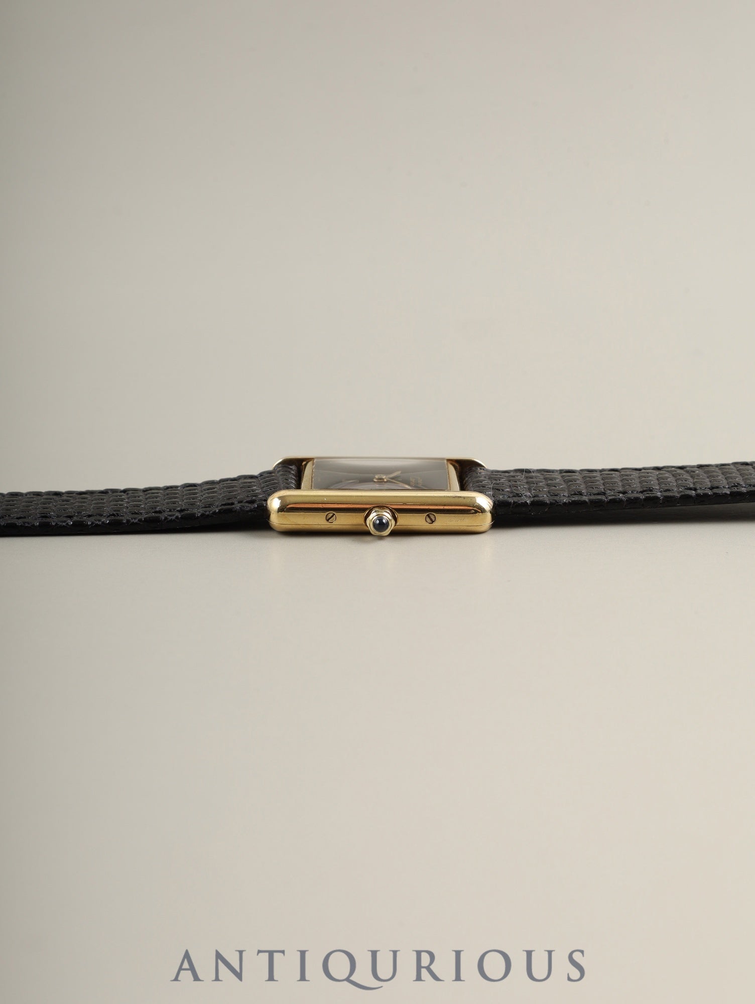 カルティエ マストタンク SM 3 66001クォーツ Cal.157 SV925 革 純正ピンバックル（GP）オニキス文字盤（SWISS表記）オーバーホール済み