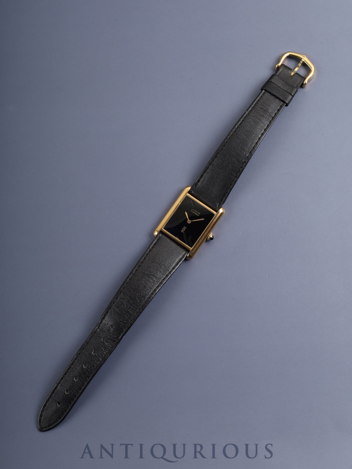 カルティエ マストタンク LM 手巻き Cal.78-1 SV925 純正革ベルト 純正ピンバックル（GP）オニキス文字盤（SWISS表記）オーバーホール済み