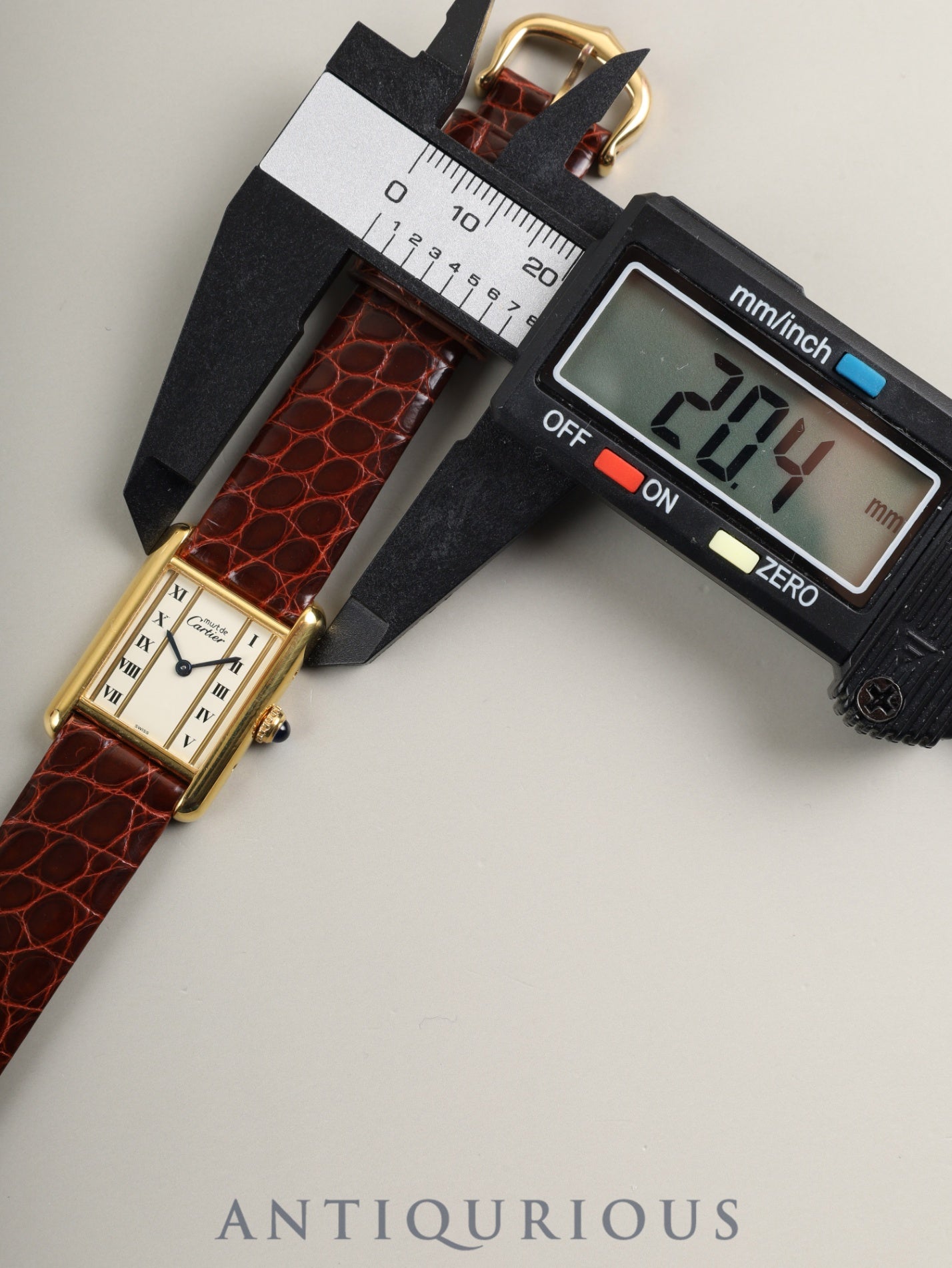 カルティエ マストタンク SM W1003053 / 5057001 クォーツ Cal.057 SV925 革 純正ピンバックル（GP）ストレートローマン文字盤（SWISS表記）箱 冊子 保証書（1991年） オーバーホール済み 新品仕上げ済み