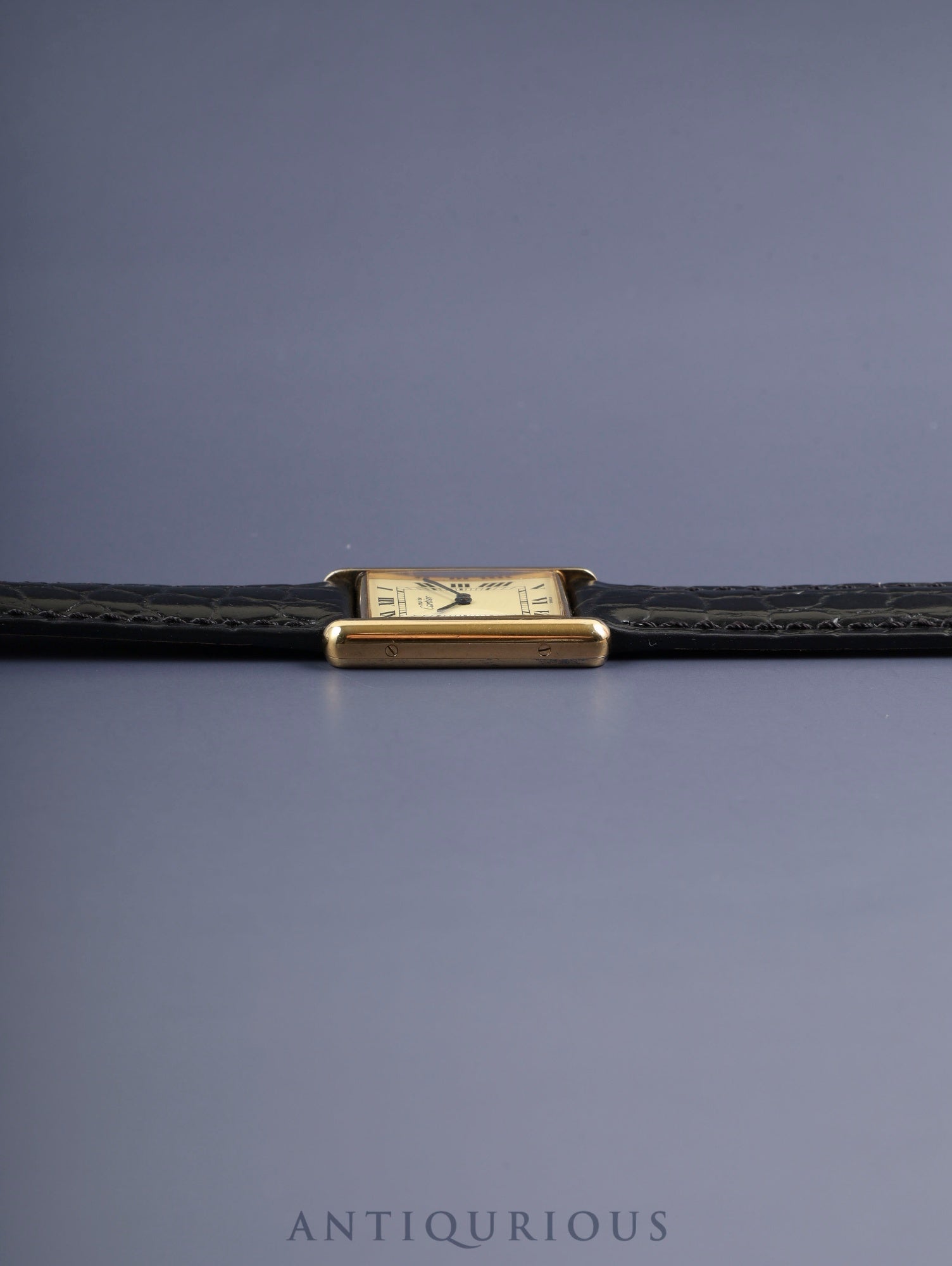 カルティエ マストタンク LM 6 81006 クォーツ Cal.81 SV925 革 純正尾錠（GP） アイボリーローマン文字盤 箱 オーバーホール済み