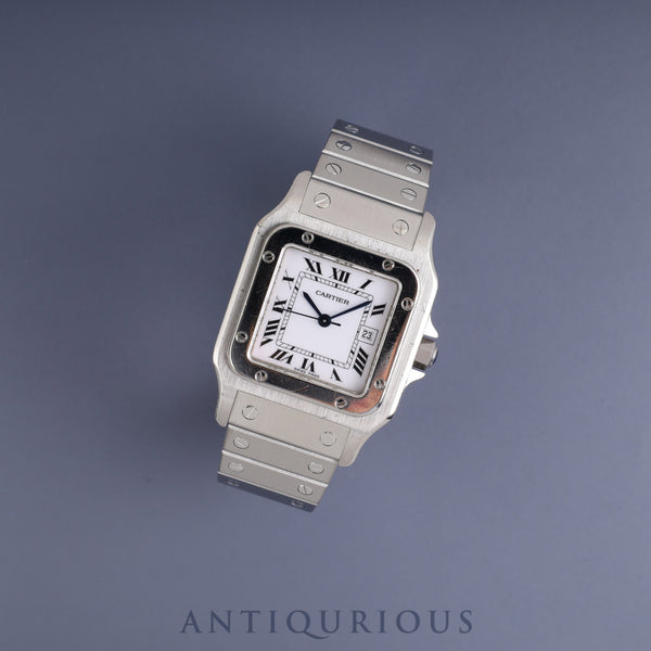 Cartier Santos Galbee LM 2960 Automatic Stainless Steel Watch with White Roman Dial. Completely serviced at a Cartier boutique.