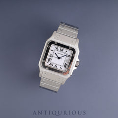 Cartier Santos Galbee LM 2960 Automatic Stainless Steel Watch with White Roman Dial. Completely serviced at a Cartier boutique.