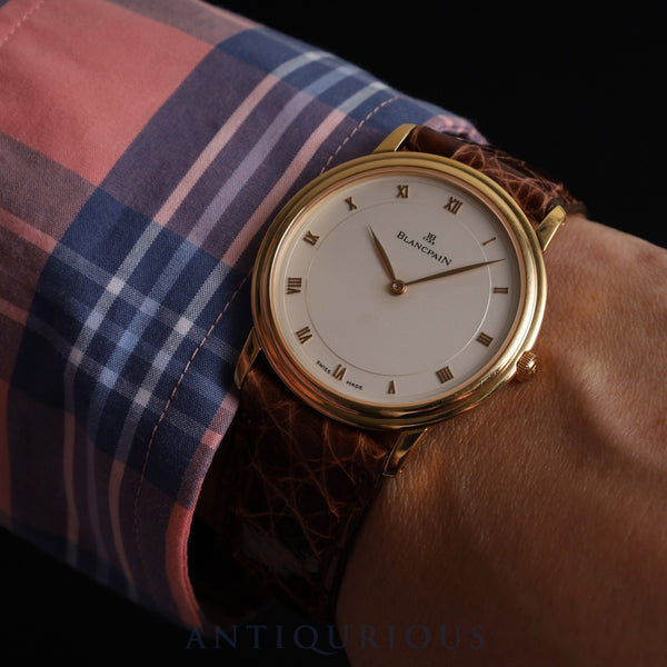 Blancpain Villeret Ultra Slim 0021-3318-55 Manual Winding Caliber 21 750YG Genuine Leather Strap Genuine Buckle (750YG) White Dial