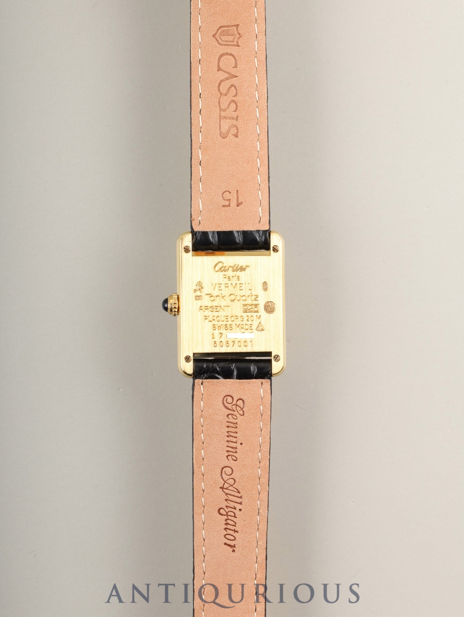 カルティエ マストタンク SM 5057001 クォーツ Cal.057 SV925 革 純正Dバックル（GP） オパラン文字盤 箱 保証書（1995年）オーバーホール済み 新品仕上げ済み