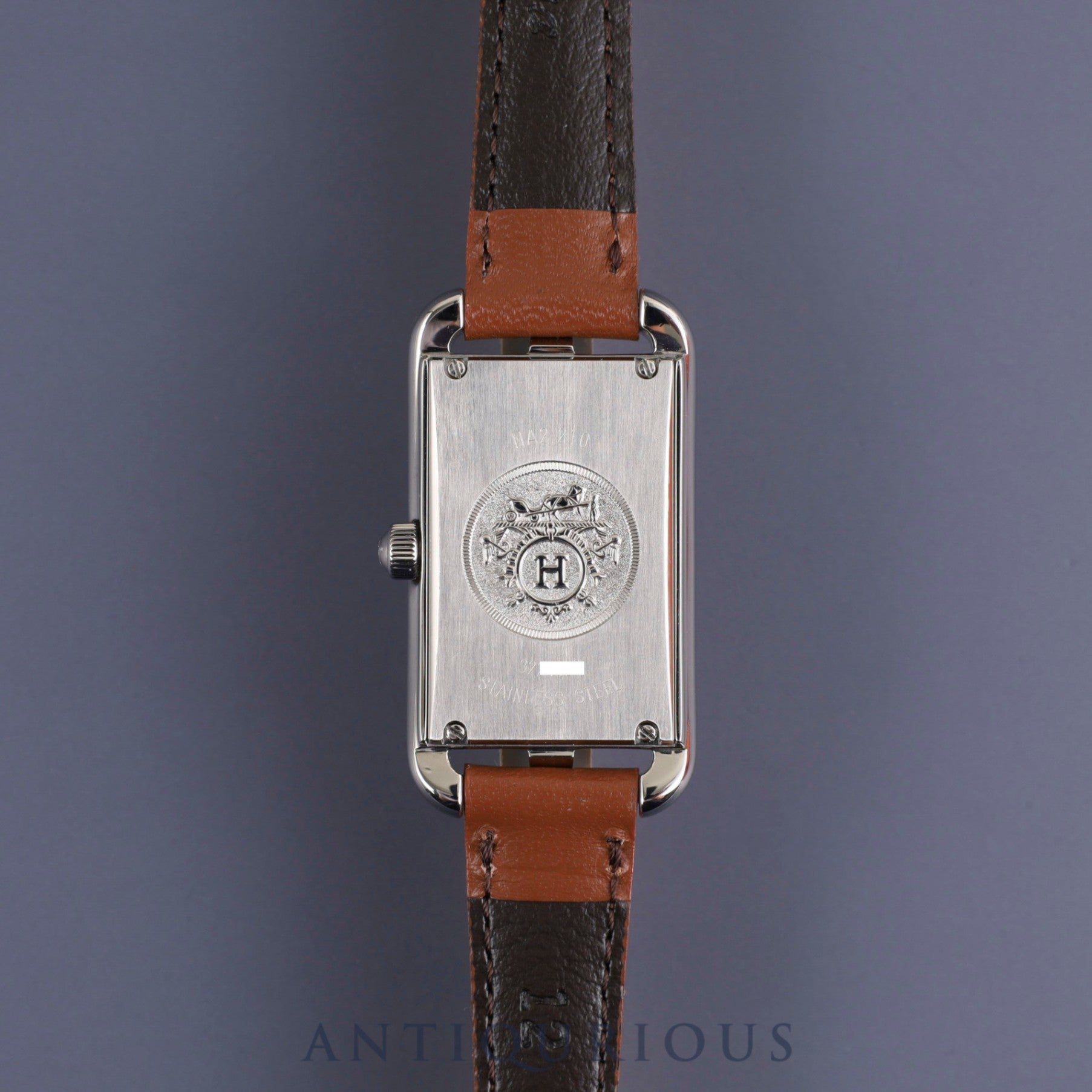 Hermes Nantucket NA2.110 Quartz Cal.280.002 SS Leather Third-party buckle (SS) Silver dial Box Warranty (2018) Overhauled