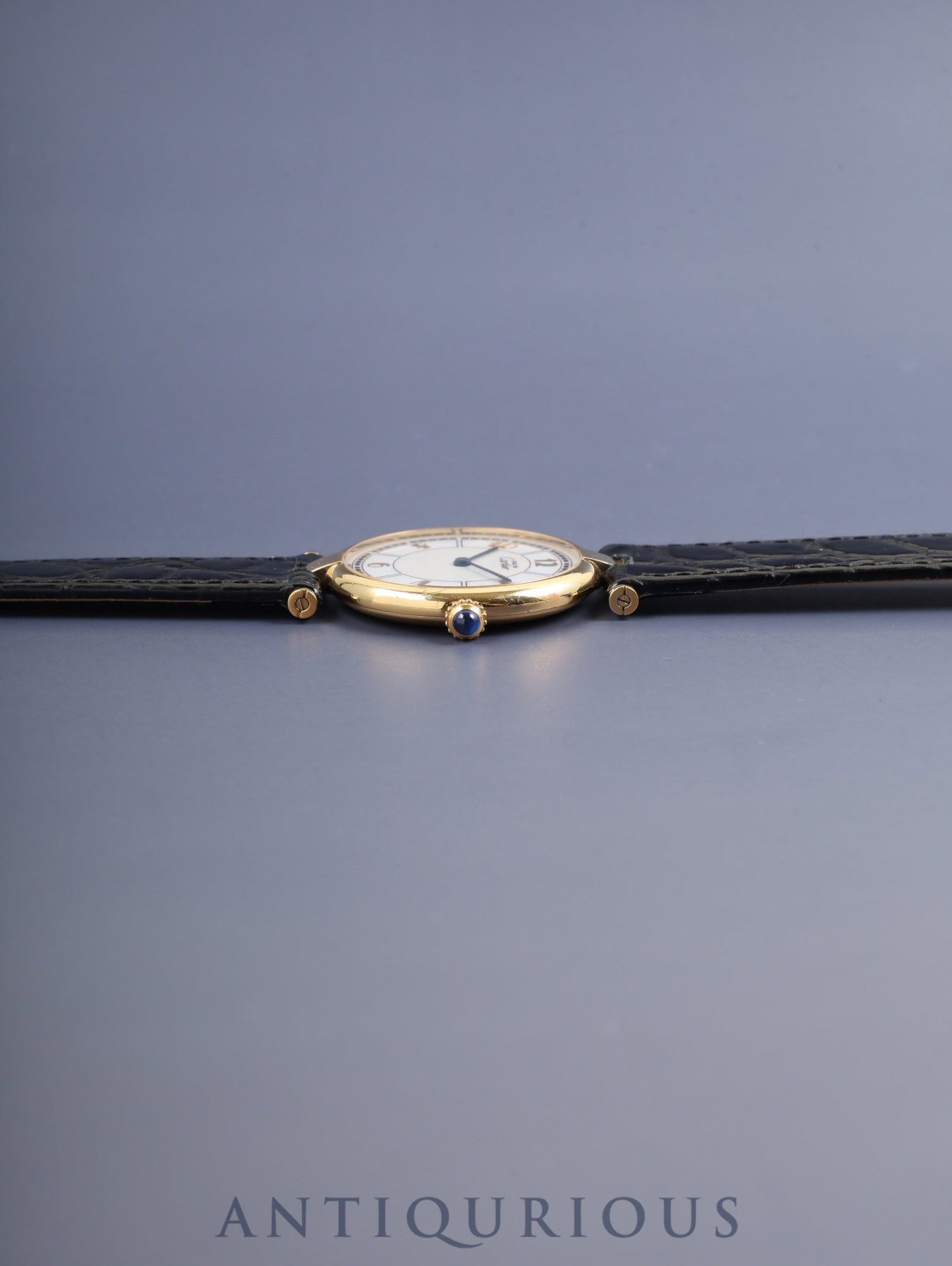 カルティエ マスト ヴァンドーム VLC LM 1861 クォーツ Cal.90 SV925 革 純正尾錠（GP）飛びアラビアCC文字盤 オーバーホール済み