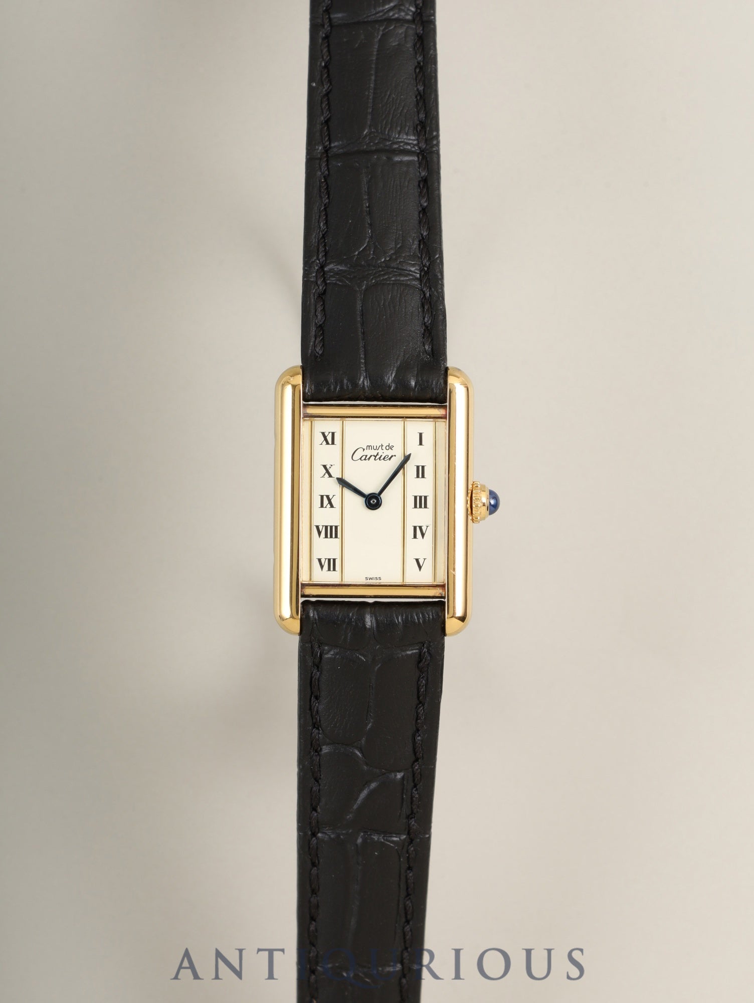 カルティエ マストタンク SM 5057001 クォーツ Cal.057 SV925 革 純正ピンバックル（GP）ストレートローマン文字盤（SWISS表記）オーバーホール済み