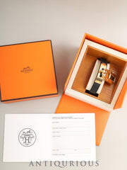 Hermès Kelly Watch KE1.201 Quartz Cal.-GP Genuine Leather Strap (B Stamp: 1998) Genuine Pin Buckle (GP) Onyx Dial Box Booklet Warranty (Unstamped) Overhauled