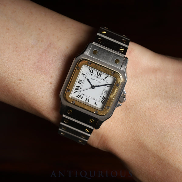 カルティエ サントス カレ LM AC23.80GR OR0.750 4.05GR / 2961 自動巻き Cal.2671 SS/YG SS/YG ホワイトローマン文字盤 オーバーホール済み