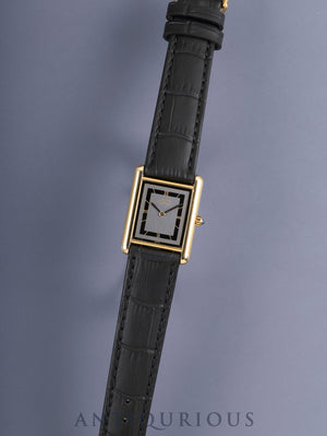 Cartier Must Tank LM 6 81006 Quartz Cal.81 SV925 Leather Original pin buckle (GP) Gray jumping Roman numeral dial (SWISS表記) Cartier repair statement (2013) Overhauled