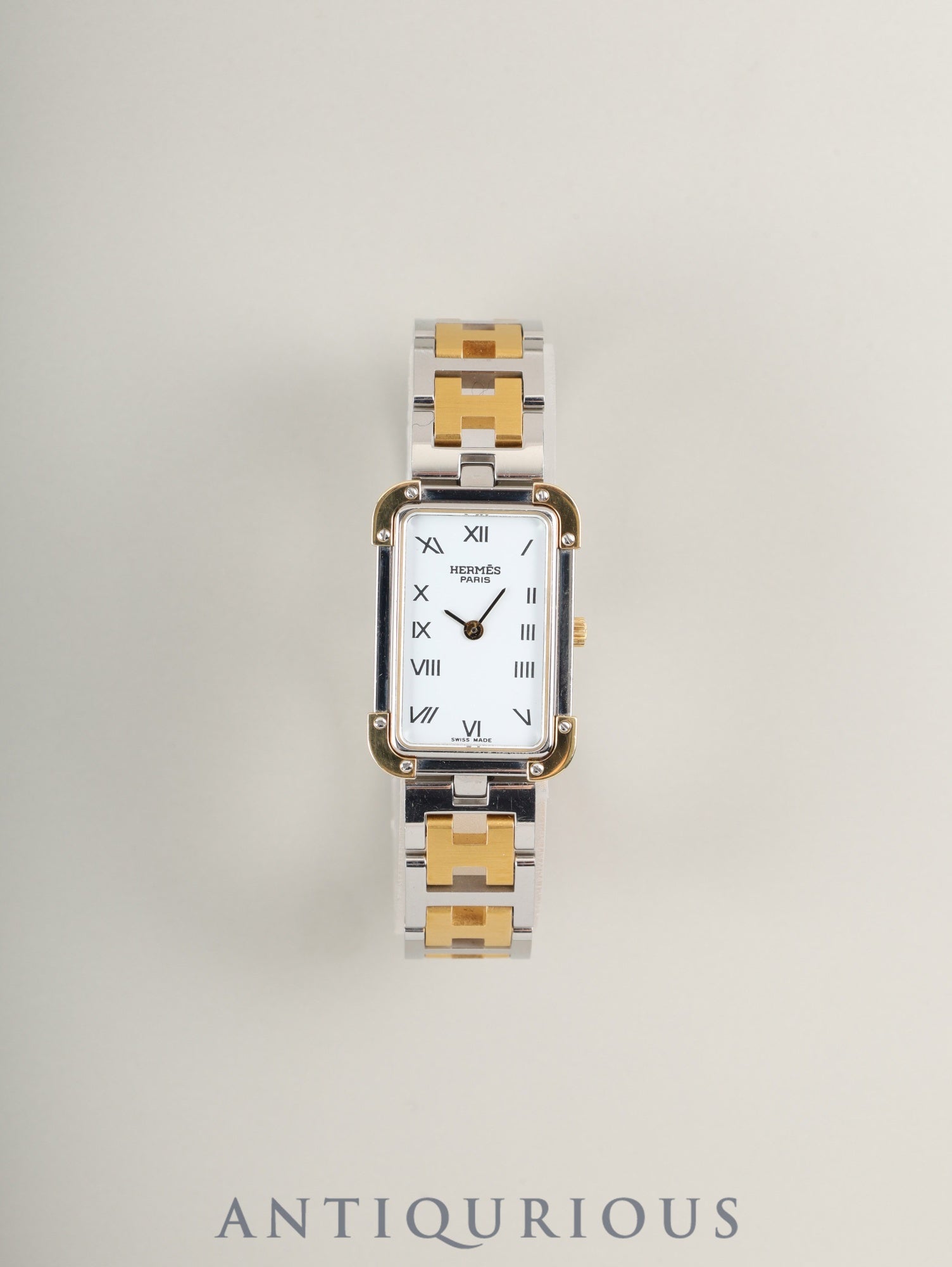 エルメス クロアジュール CR1.240 クォーツ Cal.976.001 SS/GP  SS/GP ホワイト文字盤 オーバーホール済み