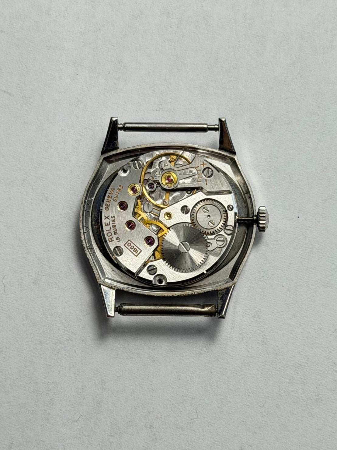ロレックス チェリーニ 3802 手巻き Cal.1600 750WG 革 純正ピンバックル（SS）グレー文字盤 30番台（1970年）オーバーホール済み