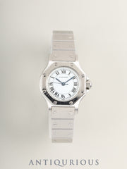 Cartier Santos Octagon SM 0906 Automatic Caliber ETA2670 Stainless Steel White Roman Dial Overhauled