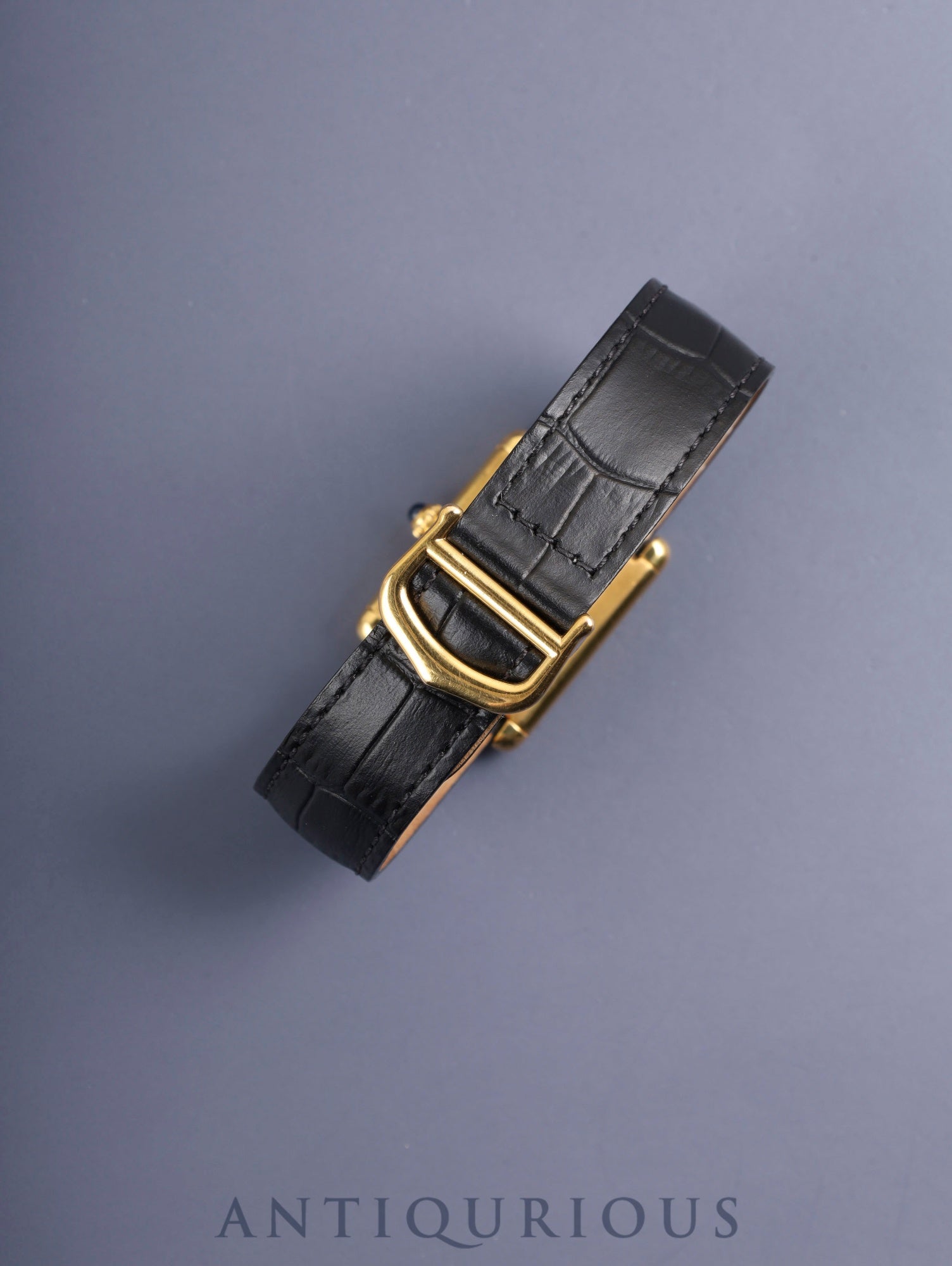 Cartier Must Tank LM Hand-wound Cal.78-1 SV925 Leather Genuine Deployant Buckle (GP) Ivory Roman Dial (SWISS marking) Overhauled and Newly Finished