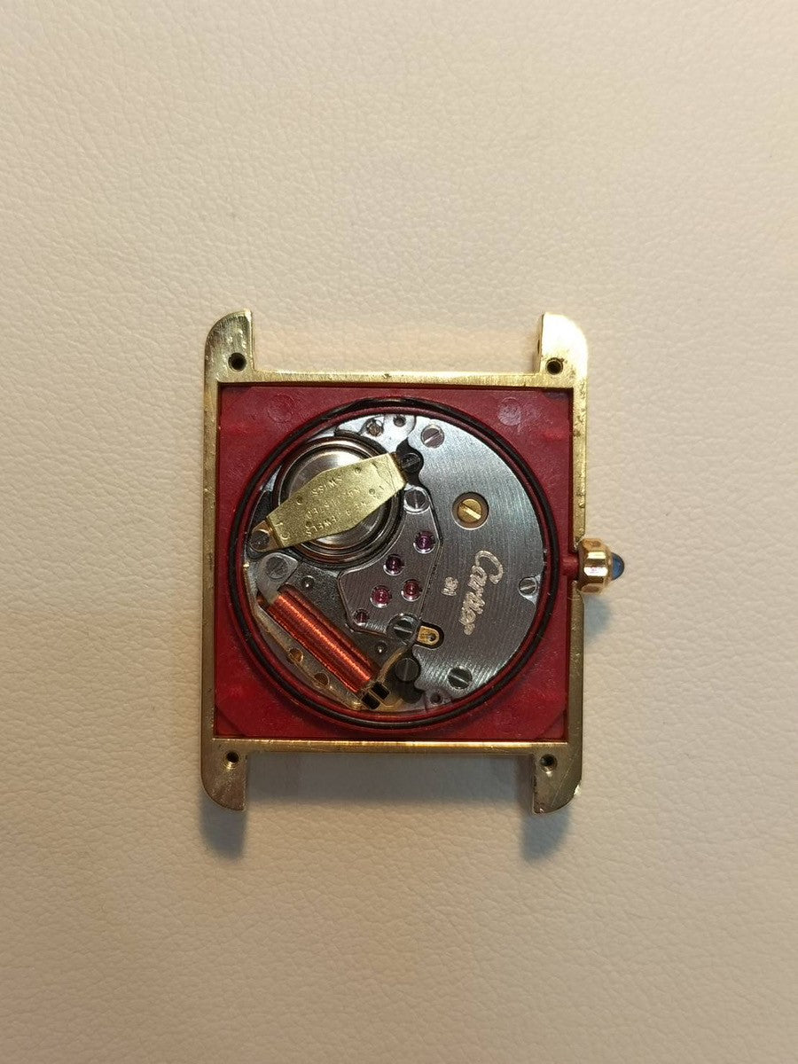 カルティエ マストタンク LM 6 81006 クォーツ Cal.81 SV925 革 純正尾錠（GP） アイボリーローマン文字盤 箱 オーバーホール済み