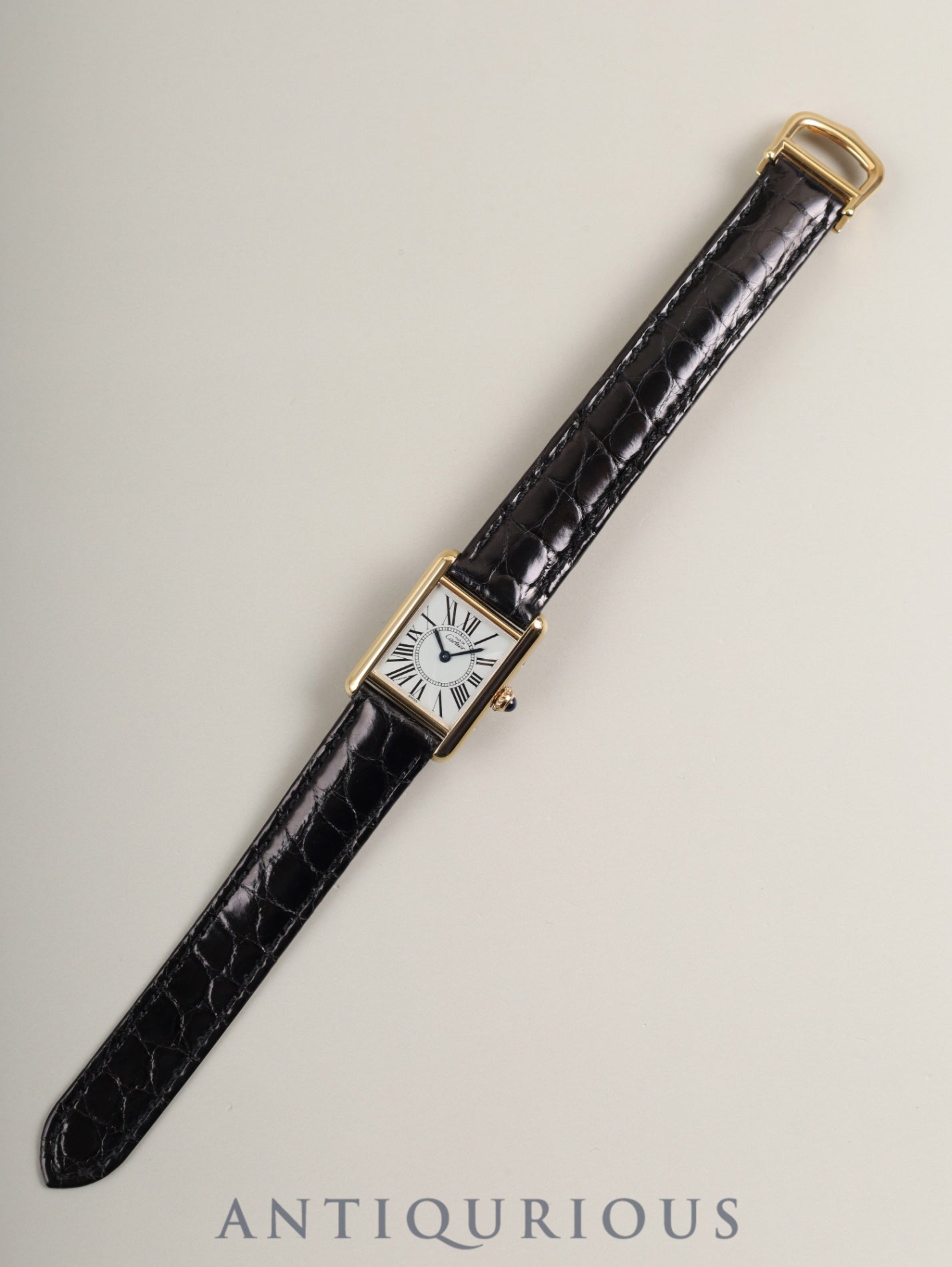 カルティエ マストタンク SM 5057001 クォーツ Cal.- SV925 革 純正Dバックル（GP）オパラン文字盤（SWISS表記）箱 冊子 保証書（1995年）カルティエブティックにてコンプリートサービス済み