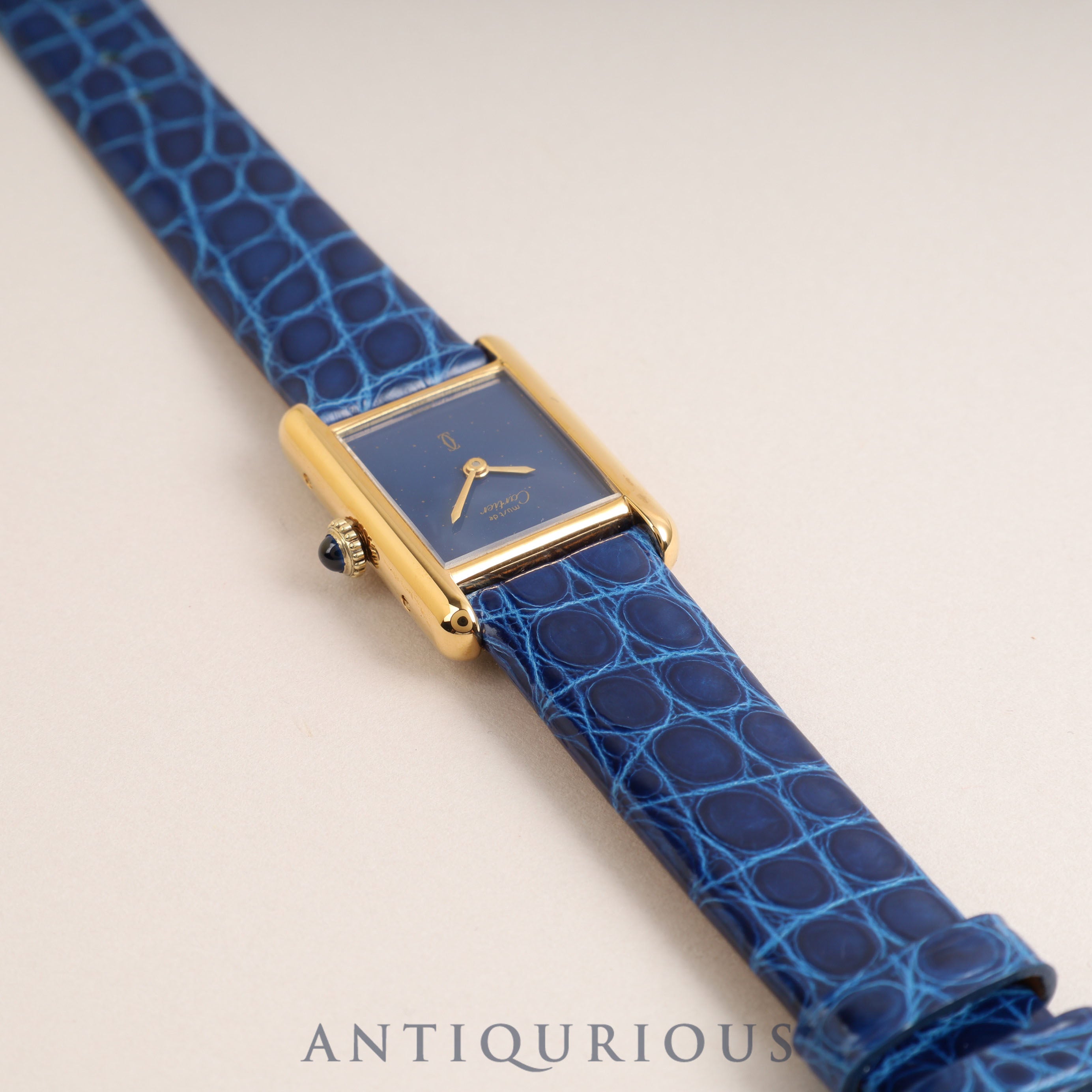 Cartier Must Tank SM Manual Winding Lapis Lazuli Dial