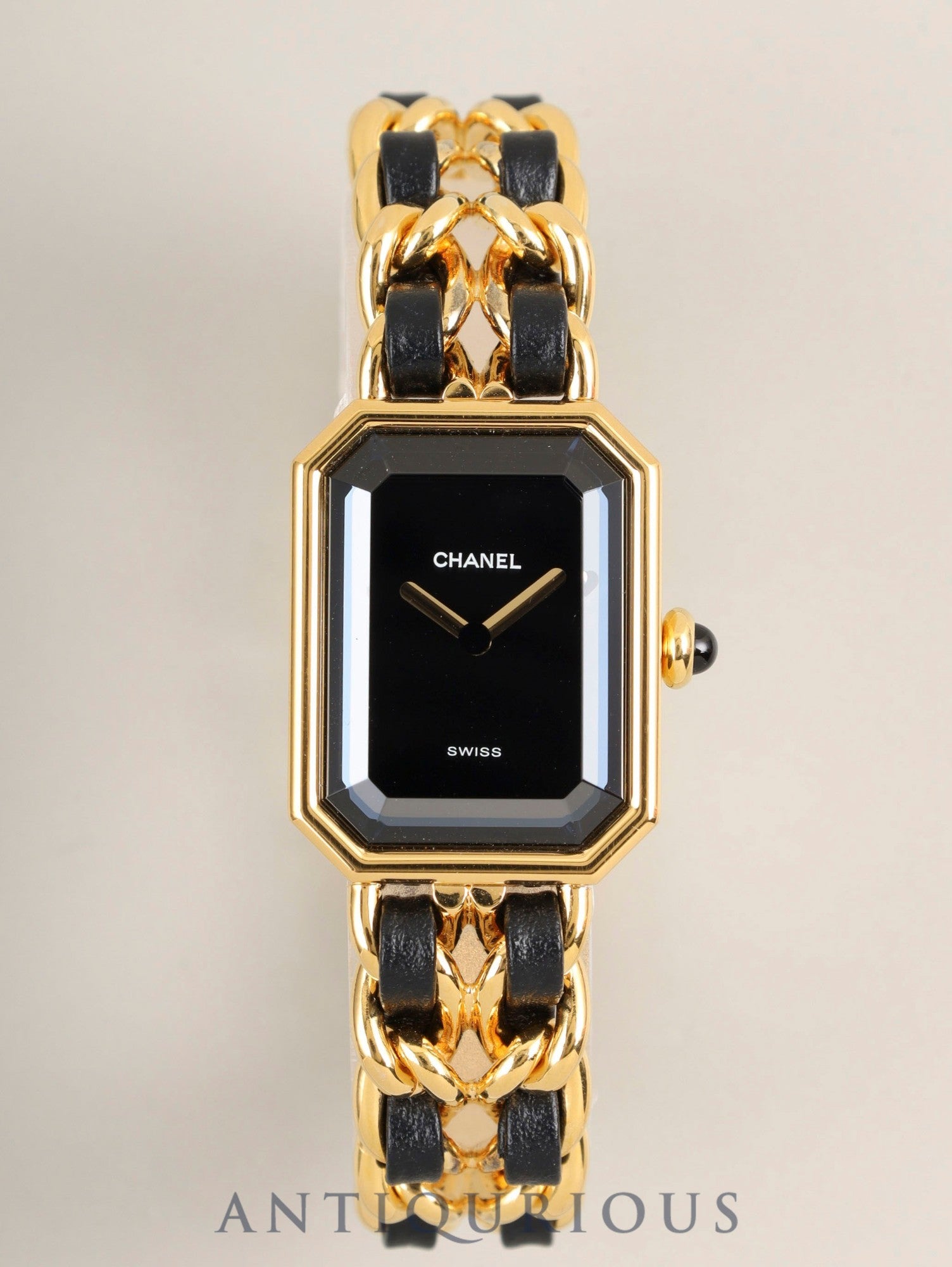 Chanel Premiere M H0001 Quartz Cal.976.001 GP GP/Leather Black Dial Case Service Warranty (February 2026) Overhauled