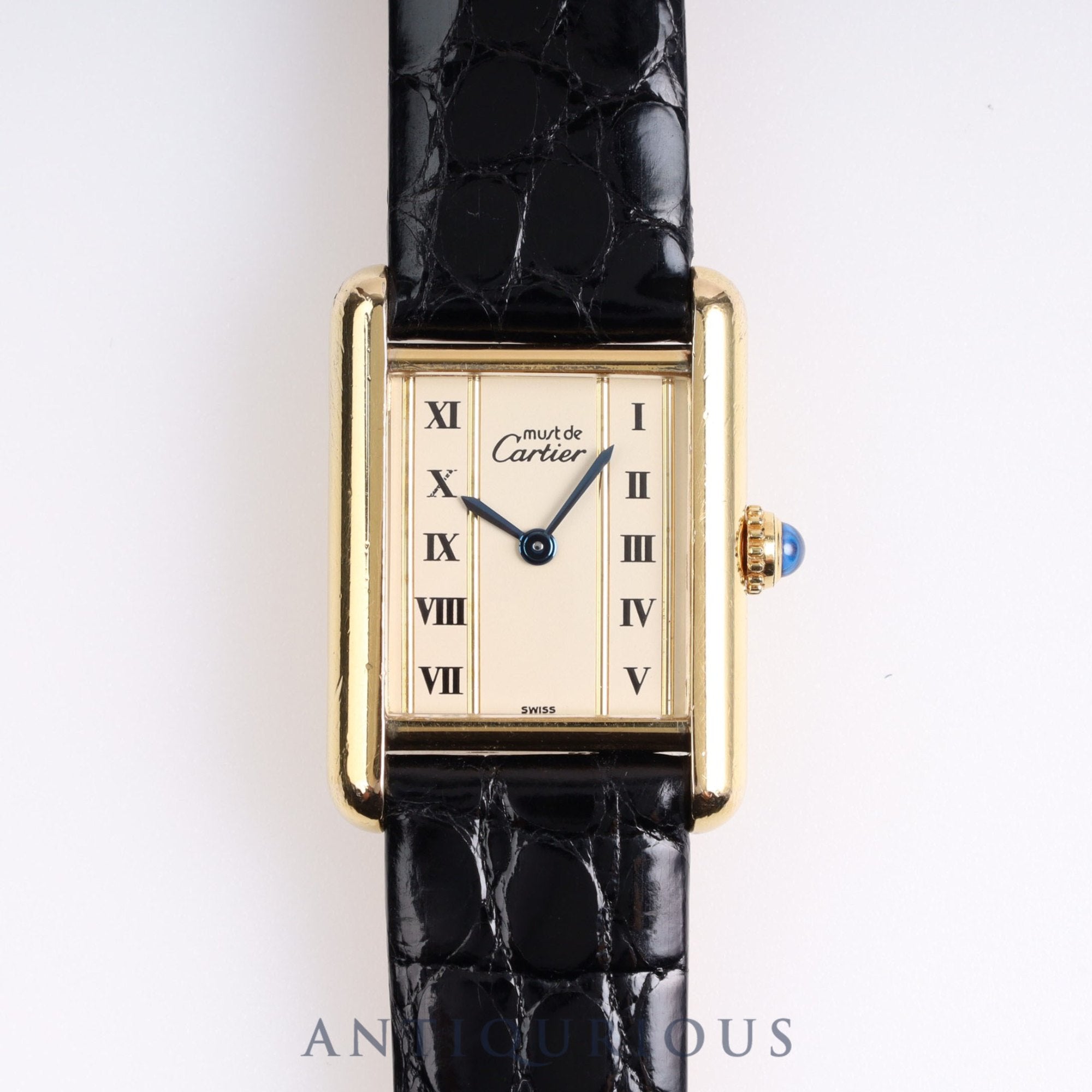 CARTIER Must Tank SM QZ Vertical Roman Dial Box Complete Service Completed