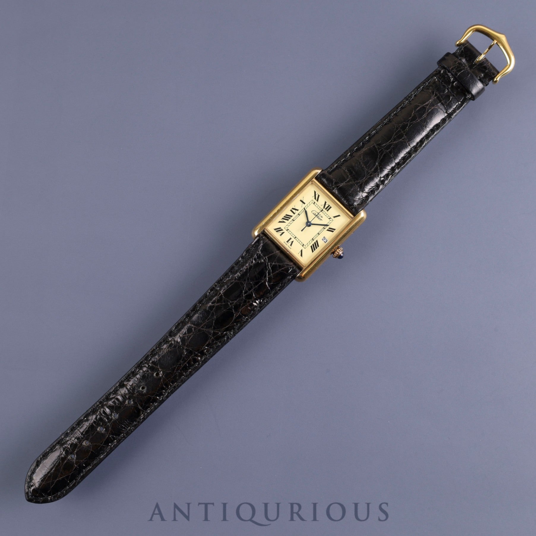 CARTIER カルティエ MUST TANK GM（XL） マストタンク GM（XL）W1017454 / 2413 クォーツ Cal.687 925 革 アイボリーローマン文字盤  1990年頃～2004年頃 箱 オーバーホール済み