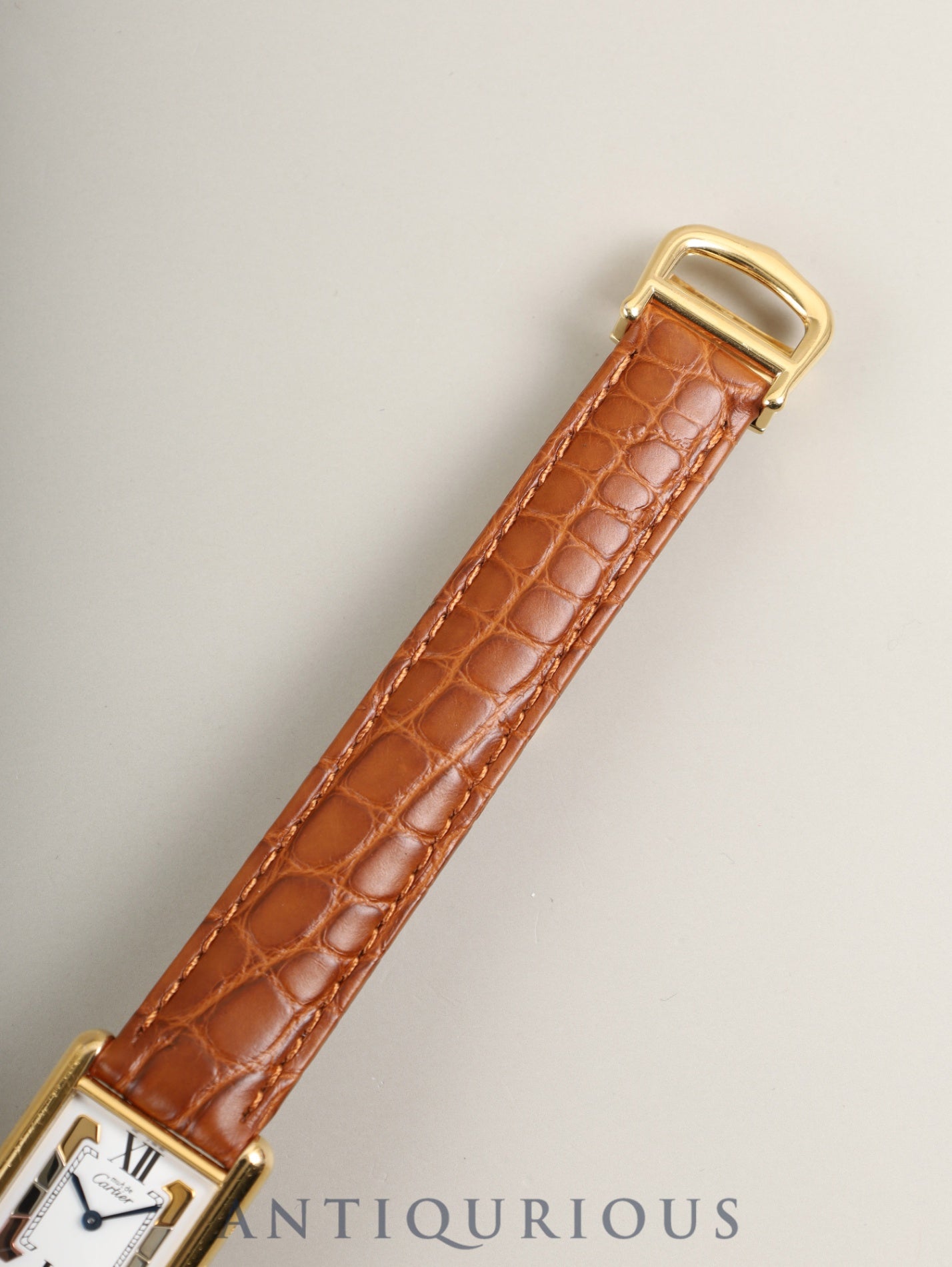 カルティエ マストタンク SM 5057001 クォーツ Cal.-  SV925 革  純正Dバックル（GP）サイドトリニティ文字盤（SWISS表記）カルティエブティックにてコンプリートサービス済み