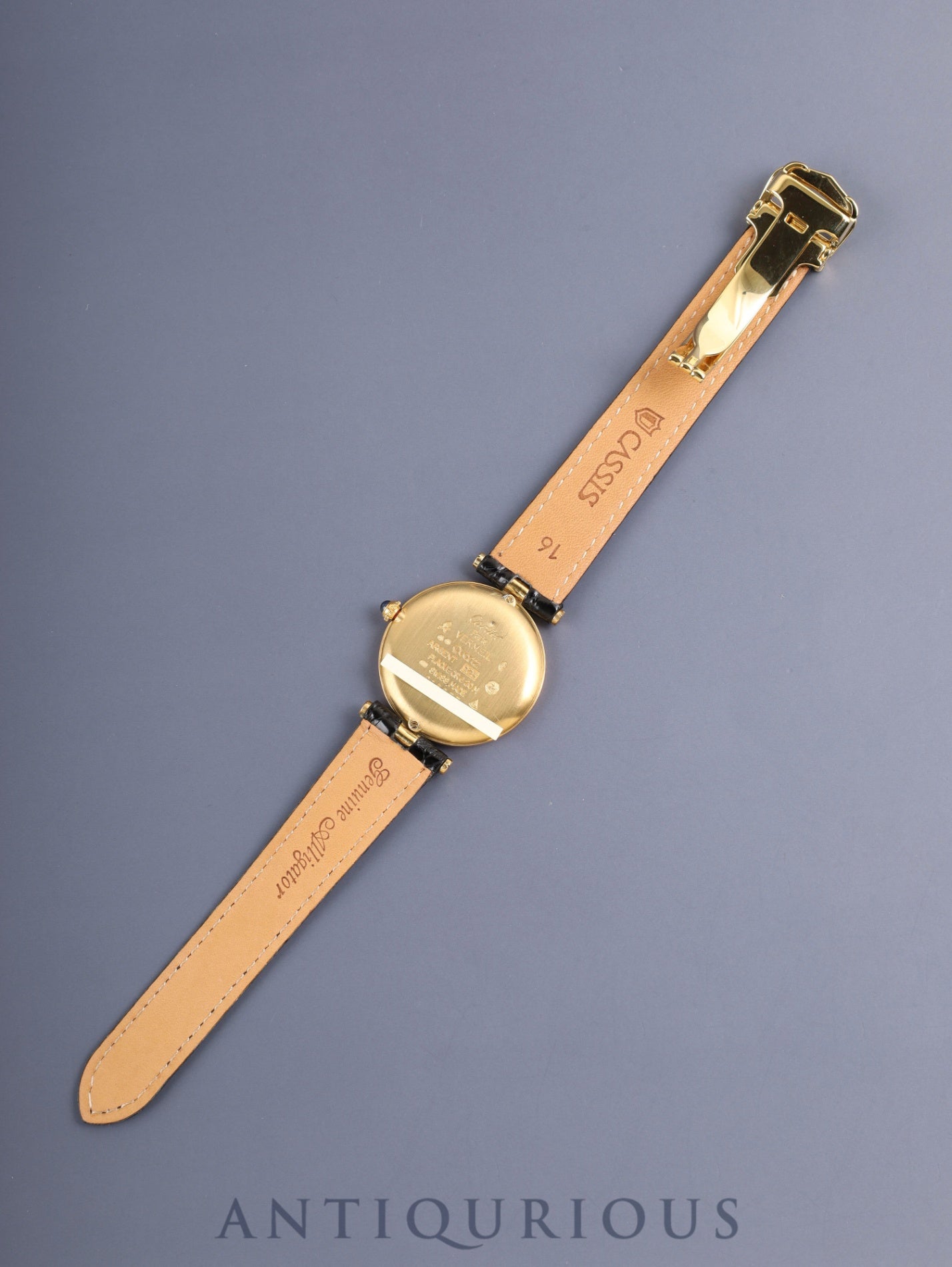 Cartier Must Vendome VLC LM 590003 Quartz Cal.90 SV925 Leather Genuine D-Buckle (GP) Black Roman Dial (SWISS marking) Overhauled