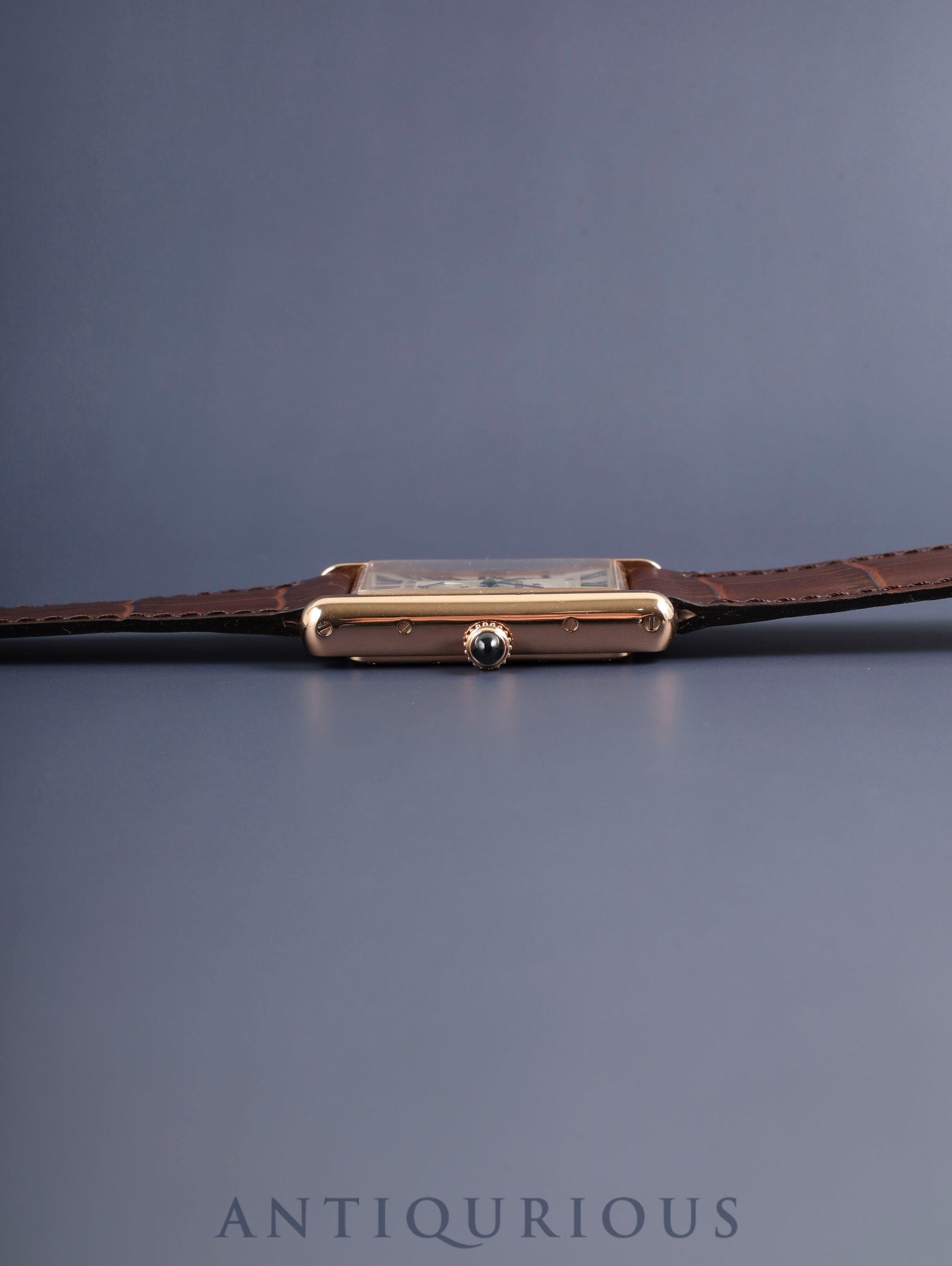 Cartier Tank Louis Cartier XL W1560003 / 3185 Automatic Caliber 9753MC AU750 Leather Strap with Genuine D-buckle (AU750) Silver Guilloche Dial Box Warranty (2017) Overhauled