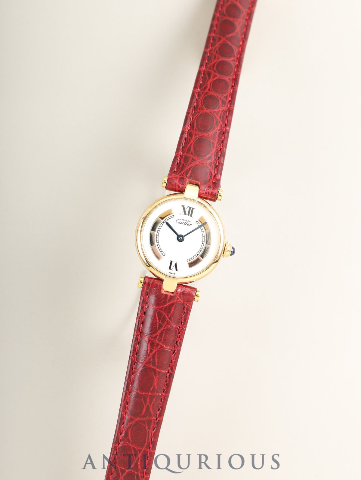 Cartier Must Vendome VLC SM W1006554 / 590004 Quartz Cal.690 SV925 Leather Genuine D-Buckle (GP) Side Trinity Dial (SWISS marking) Overhauled