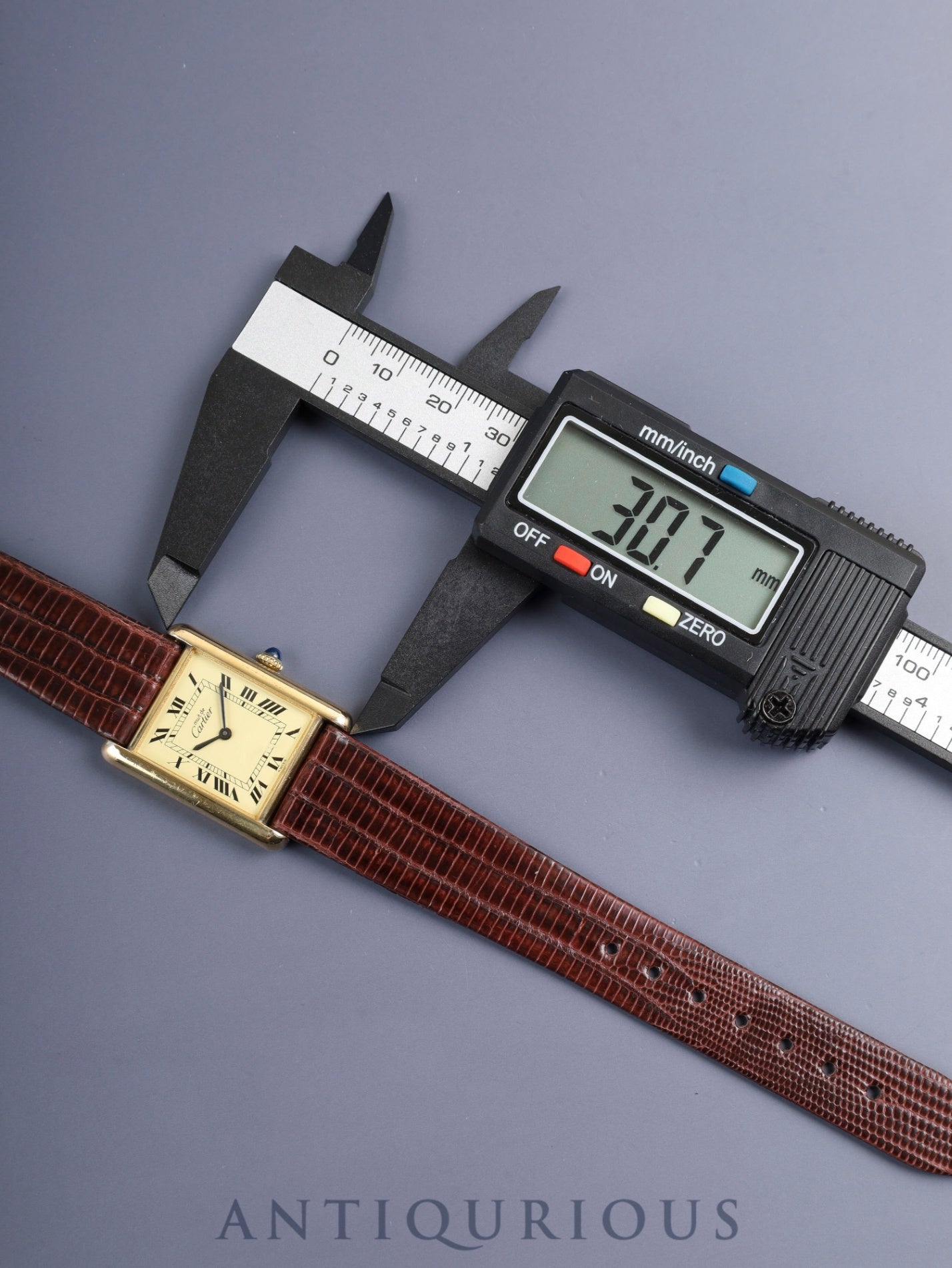 Cartier Must Tank LM, manual winding, Caliber ETA2512-1, SV925, leather, genuine buckle (GP), ivory Roman dial (SWISS markings), circa 1976-early 1980s, overhauled.