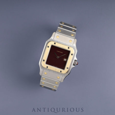 カルティエ サントス ガルベ LM 2961 自動巻き SS/YG SS/YG ガーネットダイヤル ボルドー文字盤 カルティエブティックにてコンプリートサービス（フルメンテナンス）済み