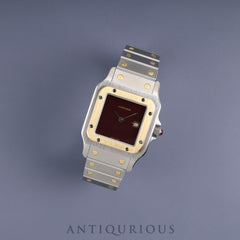 カルティエ サントス ガルベ LM 2961 自動巻き SS/YG SS/YG ガーネットダイヤル ボルドー文字盤 カルティエブティックにてコンプリートサービス（フルメンテナンス）済み