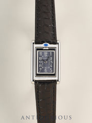 Cartier Tank Basculante SM W1016830 / 2386 Quartz Cal.059 SS Leather Original Deployant Buckle (SS) Gray Arabic Dial (SWISS MADE marking / Engraved back) Box, Booklet, Guarantee (2002), Overhauled