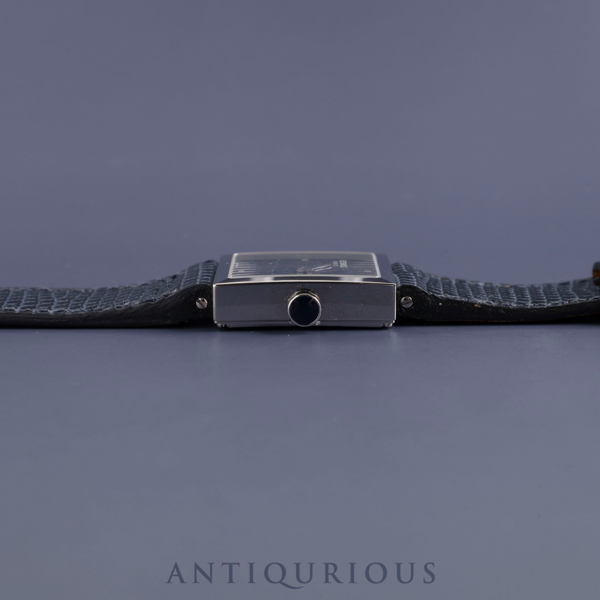 Hermes Calecuir CU2.210 Quartz SS Genuine Leather Strap Genuine Buckle (SS) Navy Dial Battery Replaced