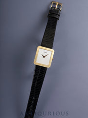 ピアジェ プロトコール 8154 クォーツ Cal.- 750YG 革 純正尾錠（750YG）ホワイトシェル文字盤 修理明細 ピアジェにてコンプリートサービス済み