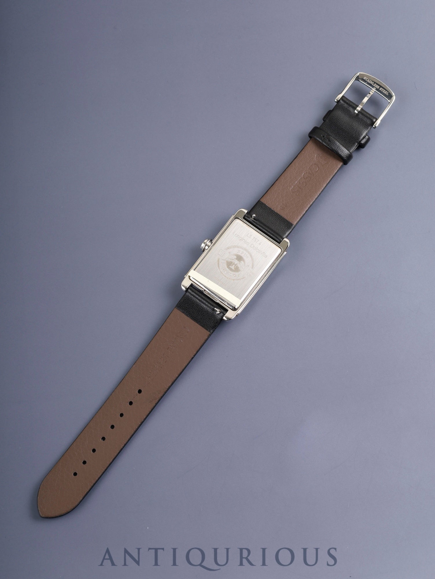 Longines DolceVita L5.757.4 Automatic Caliber 592.2 Stainless Steel Leather Strap with Genuine Stainless Steel Buckle, Silver Dial, Overhauled