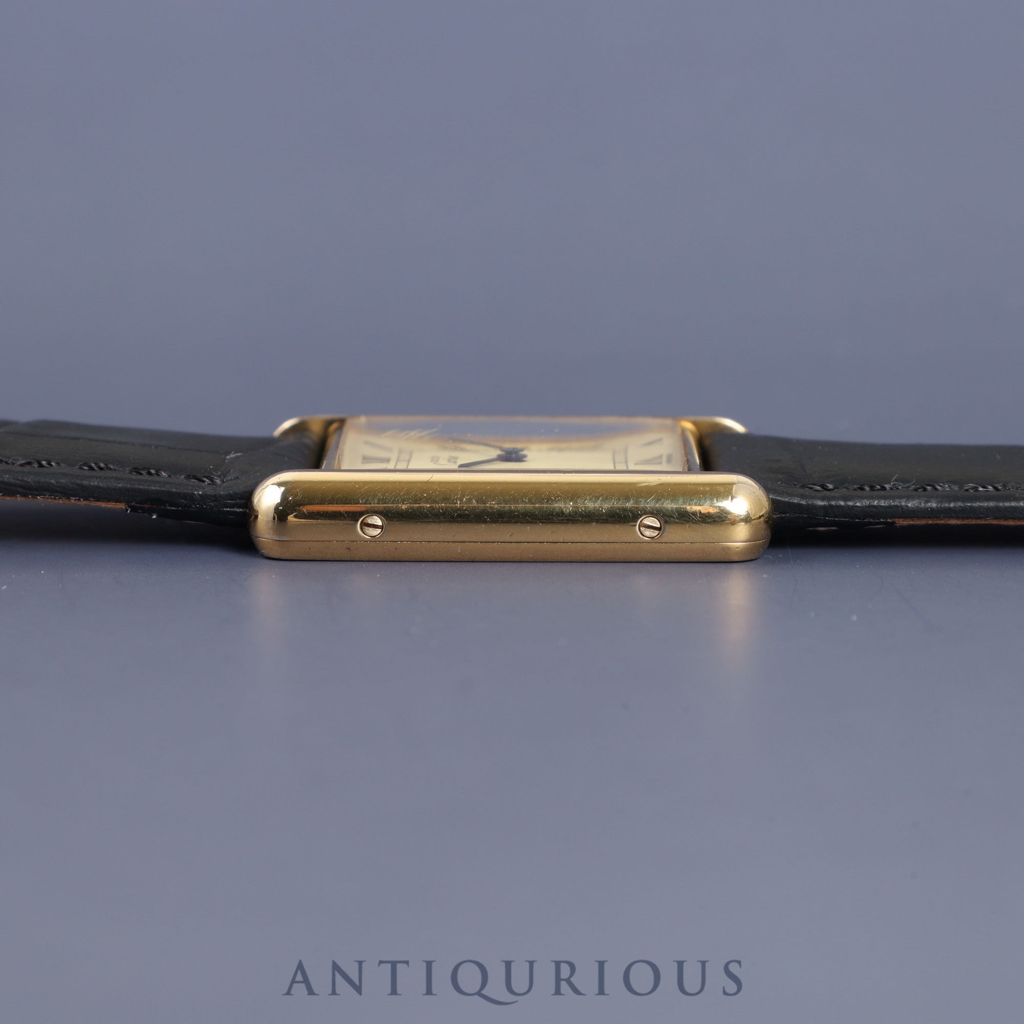 CARTIER カルティエ MUST TANK LM マストタンク LM W1002753 / 590005 クォーツ Cal.90 SV925 革 純正尾錠（GP） ローマンアイボリー文字盤 1980年代半ば～1994年 オーバーホール済み