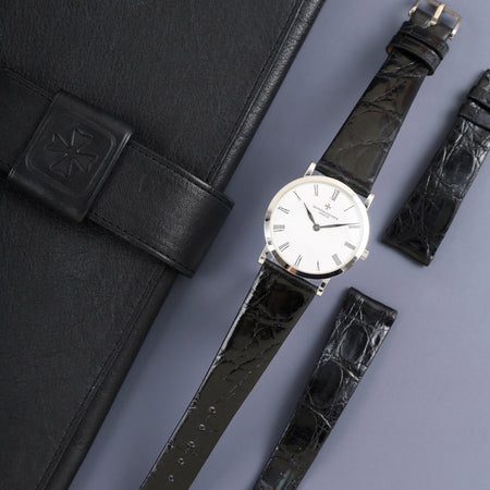 ヴァシュロン・コンスタンタン パトリモニー 33093/3 手巻き Cal.1003/2 750WG 革 純正ピンバックル（750WG）ホワイトローマン文字盤 ケース 純正革ベルト オーバーホール済み