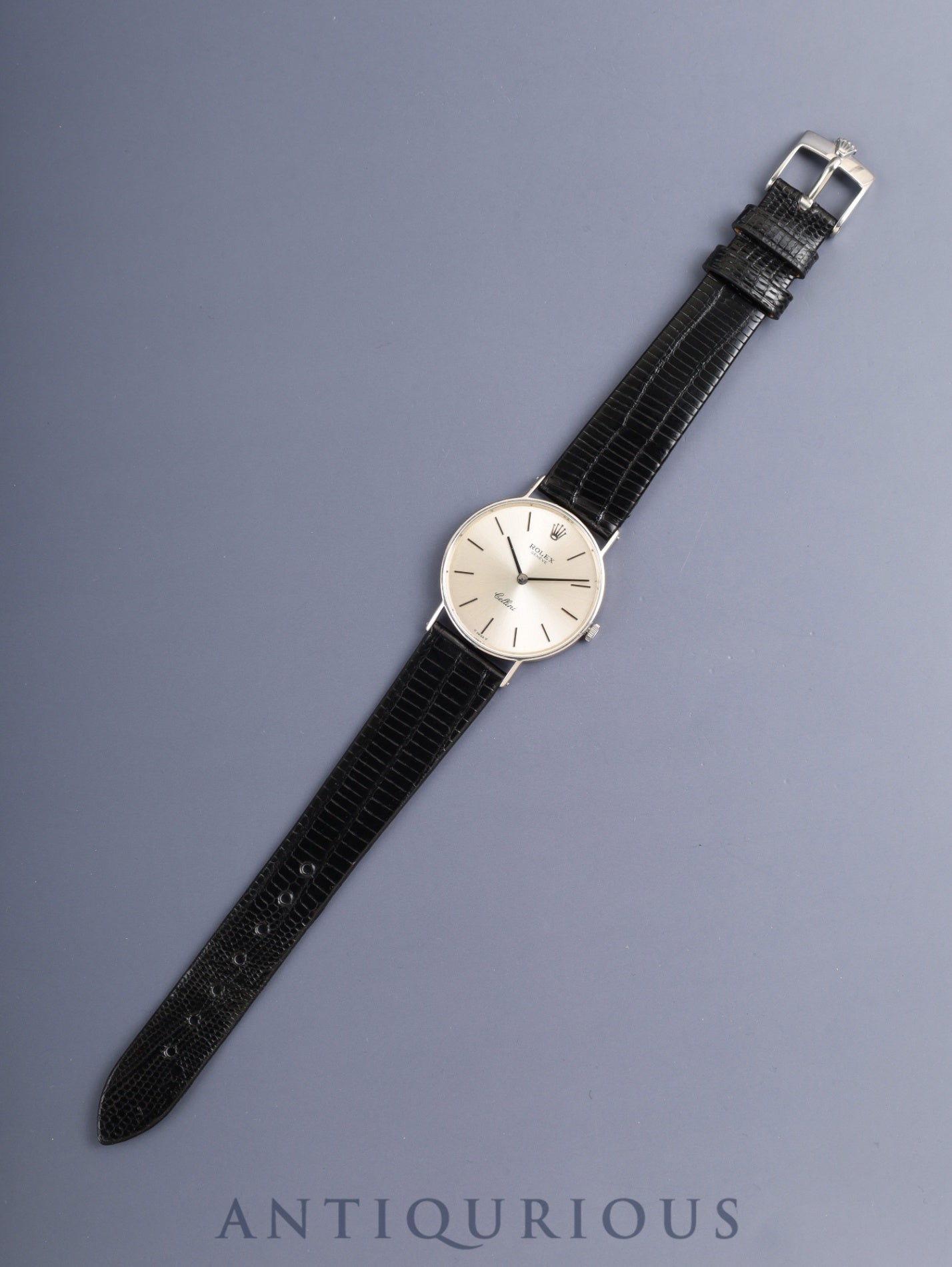 Rolex Cellini 3833 Manual Winding Cal. 1600 750WG Leather Strap Original Pin Buckle (SS) Silver Dial (SWISS / σ markings) Unknown Serial Number Overhauled