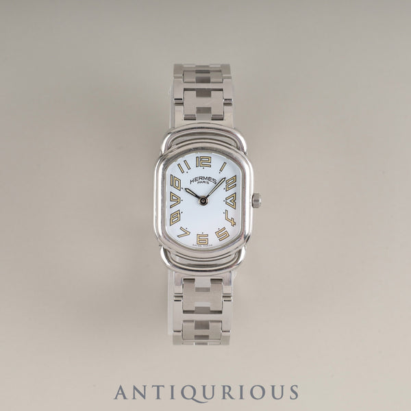エルメス ラリー RA1.210 クォーツ Cal.976.001 SS SS ホワイト文字盤 オーバーホール済み